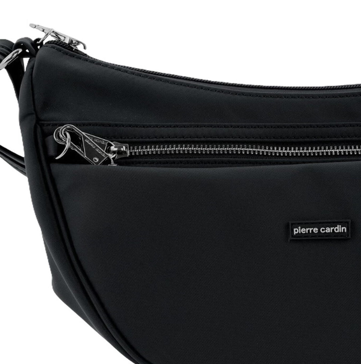 Pierre Cardin Ladies Nylon Anti-Theft-RFID Cross Body Bag in Black