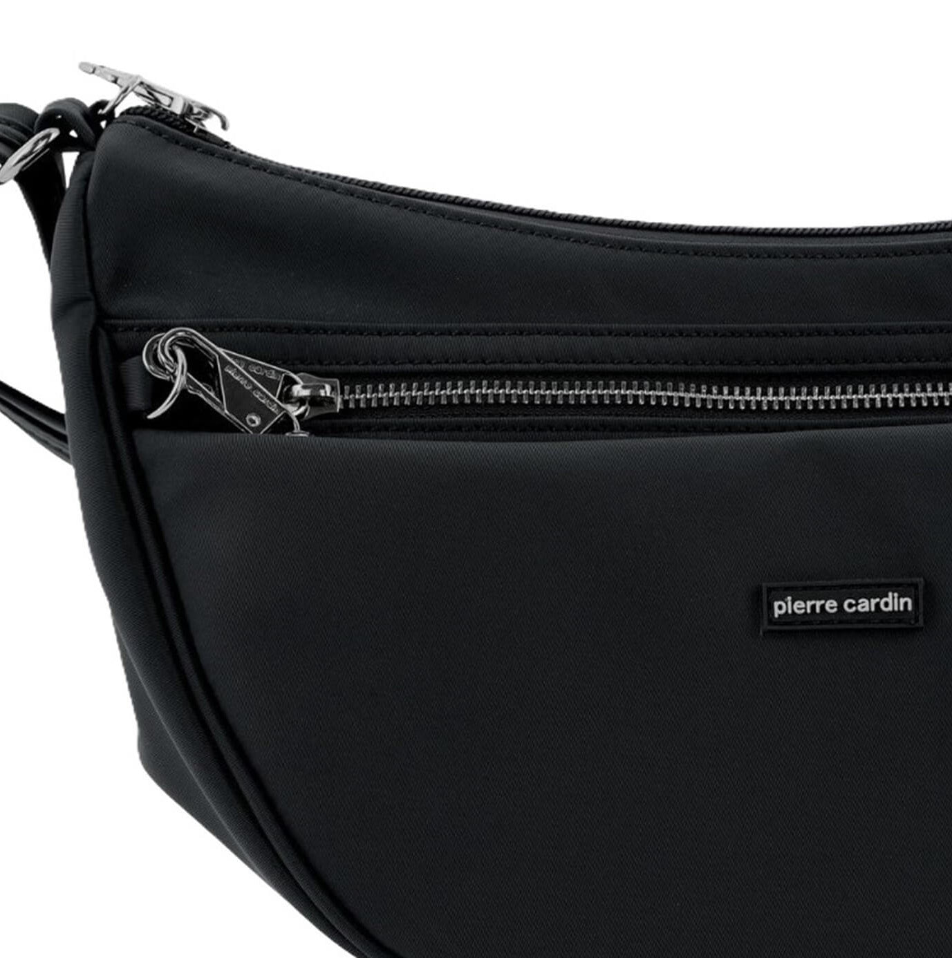 Pierre Cardin Ladies Nylon Anti-Theft-RFID Cross Body Bag in Black