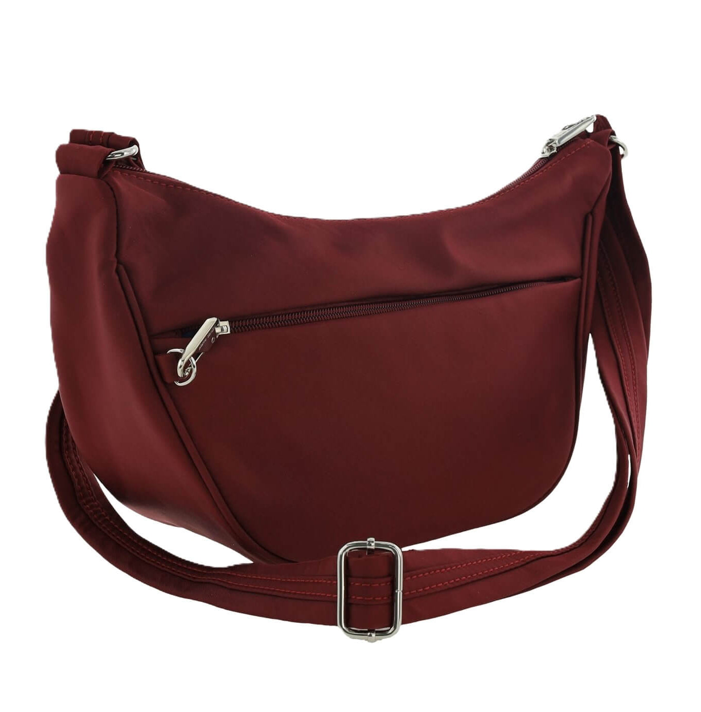 Pierre Cardin Ladies Nylon Anti-Theft-RFID Cross Body Bag in Wine