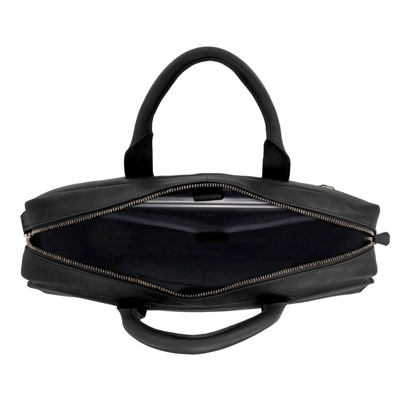 Pierre Cardin Men’s Leather Messenger-Laptop Bag in Black