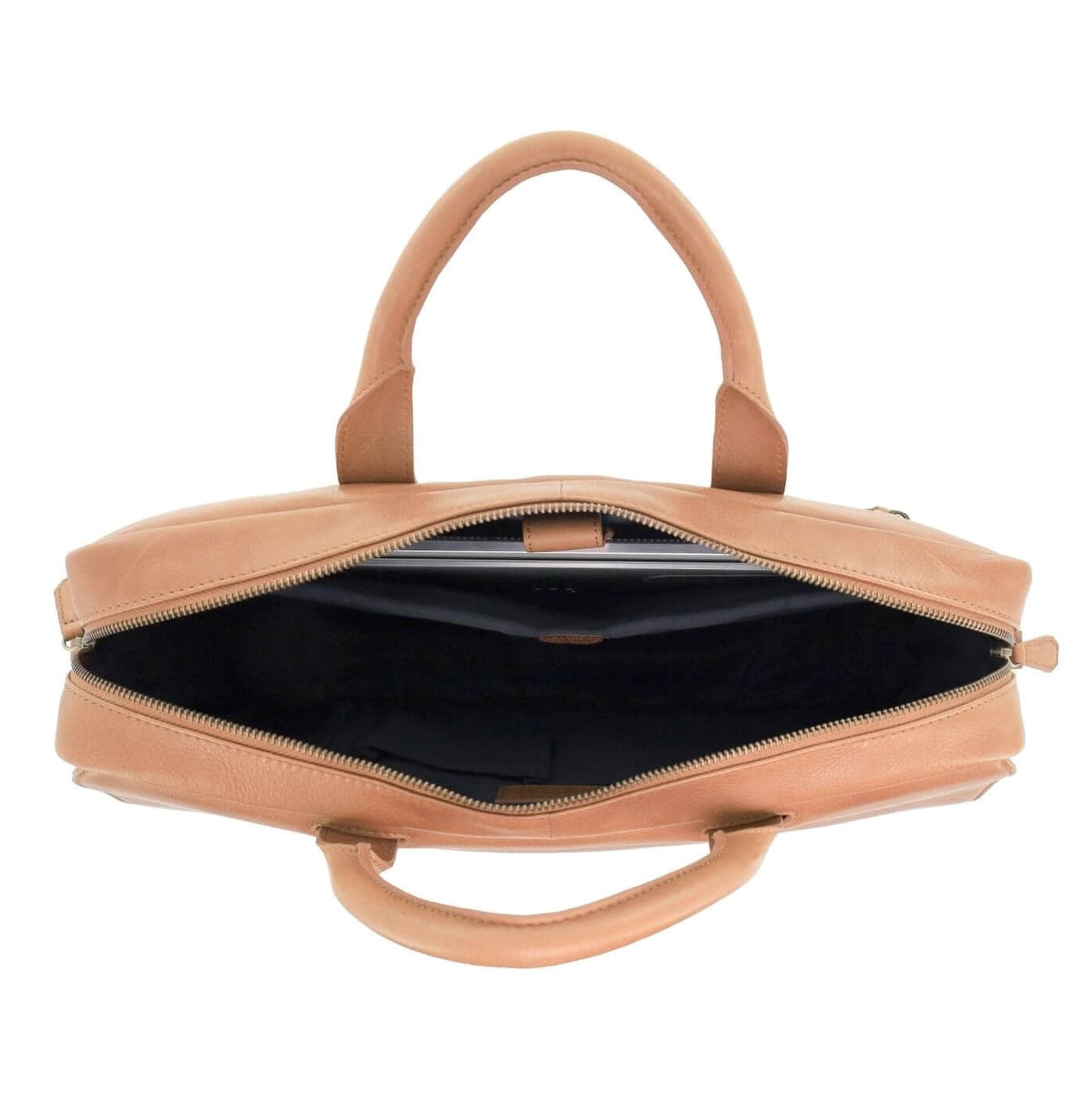 Pierre Cardin Men’s Leather Messenger-Laptop Bag in Cognac