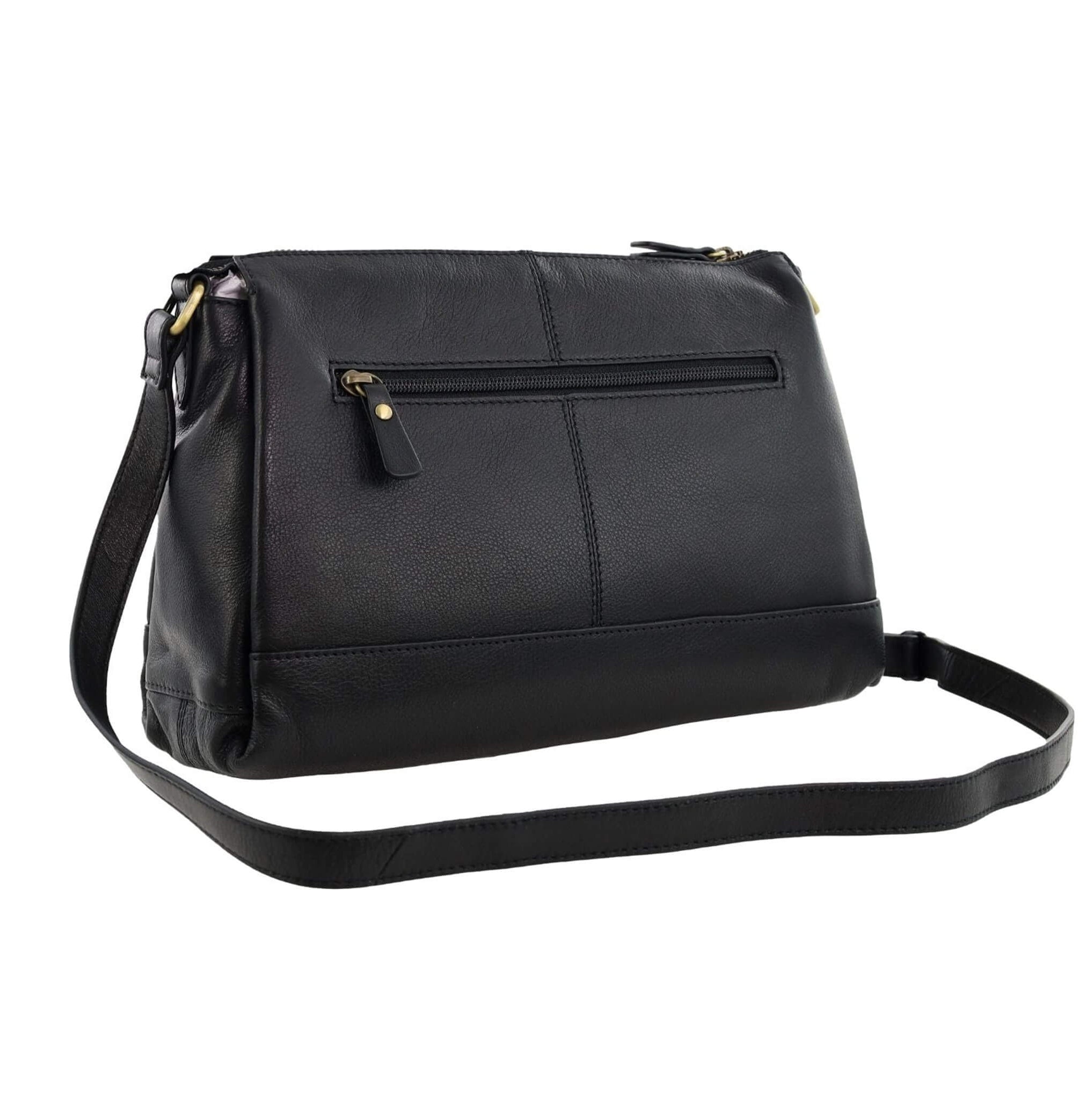 Pierre Cardin Ladies Leather Crescent Crossbody Bag in Black