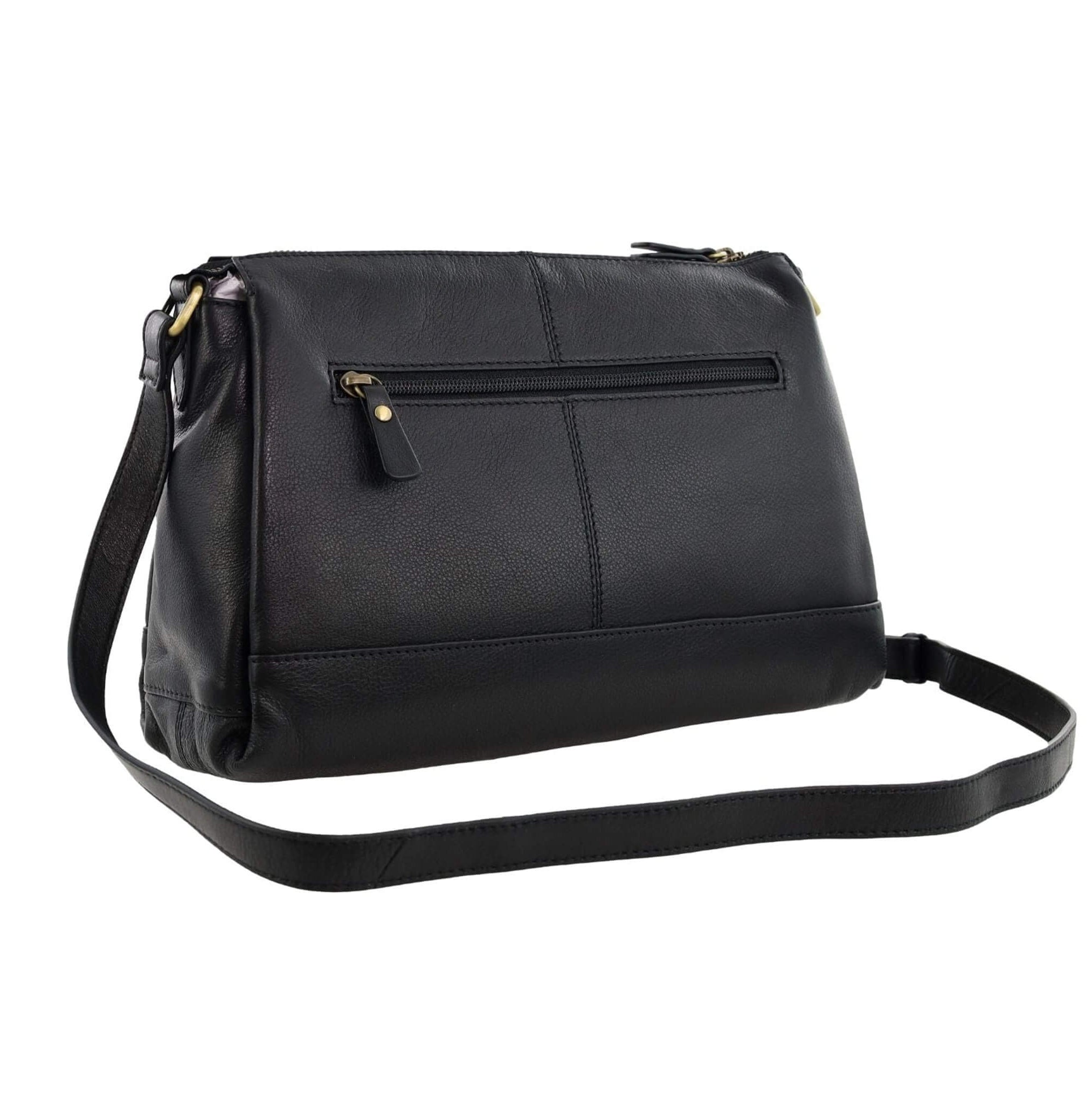 Pierre Cardin Ladies Leather Crescent Crossbody Bag in Black