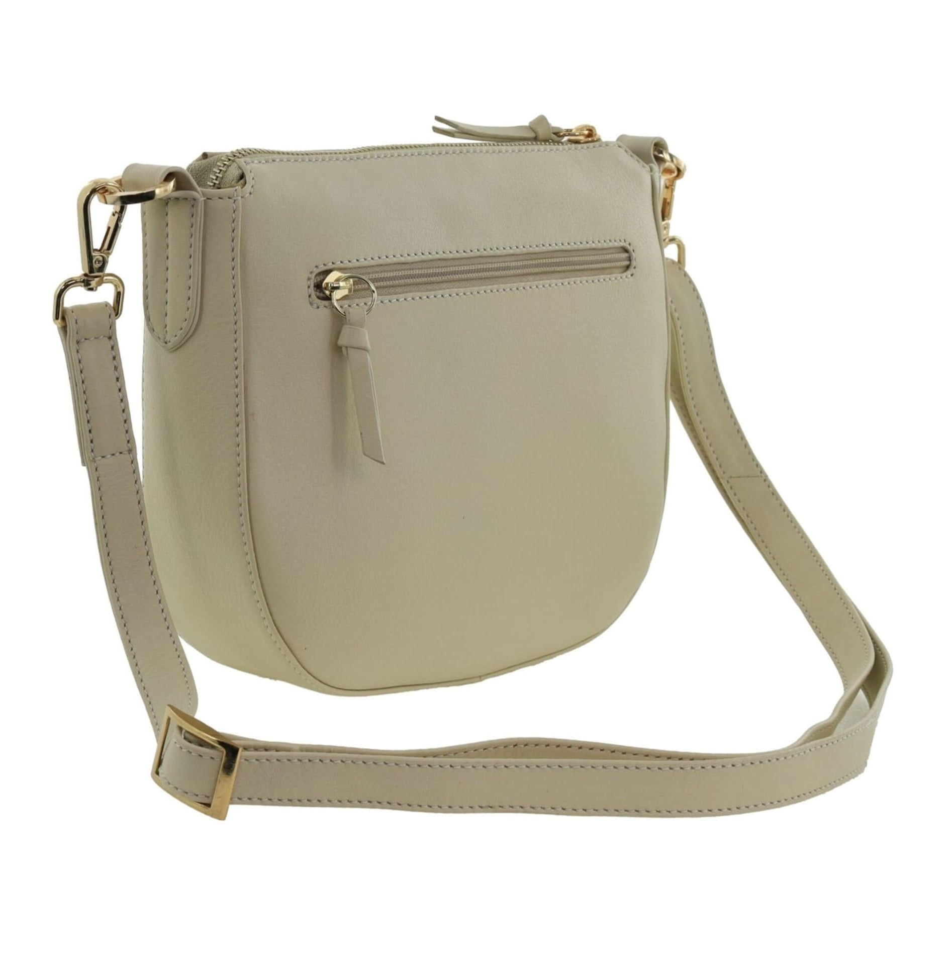 Pierre Cardin Ladies Leather Elegant Crossbody Bag in Bone