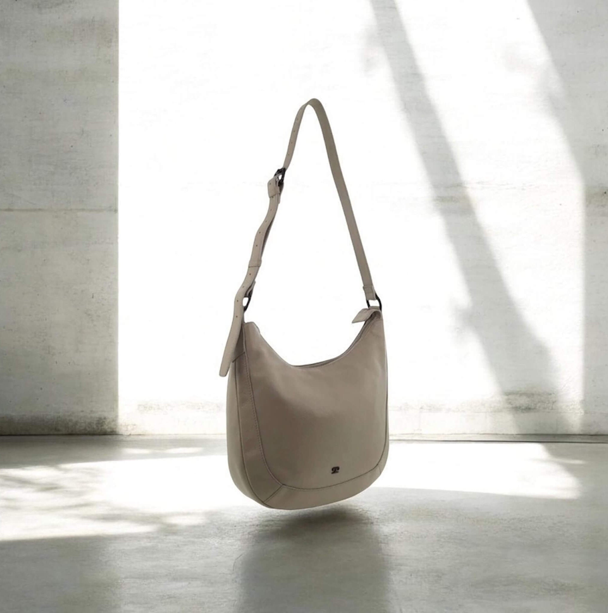 Pierre Cardin Ladies Leather Crossbody Bag in Taupe