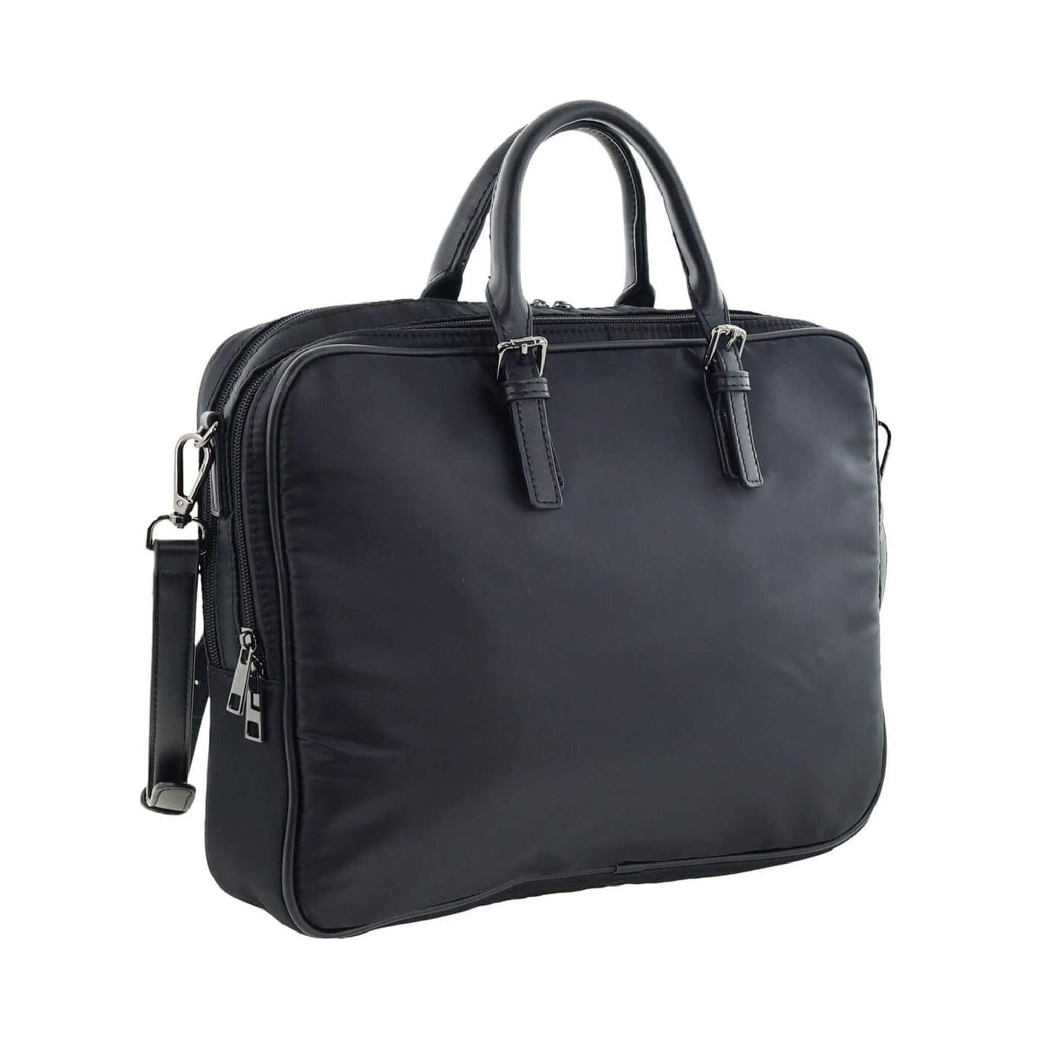 Pierre Cardin Mens Nylon Business 15-inch Laptop Bag in Black