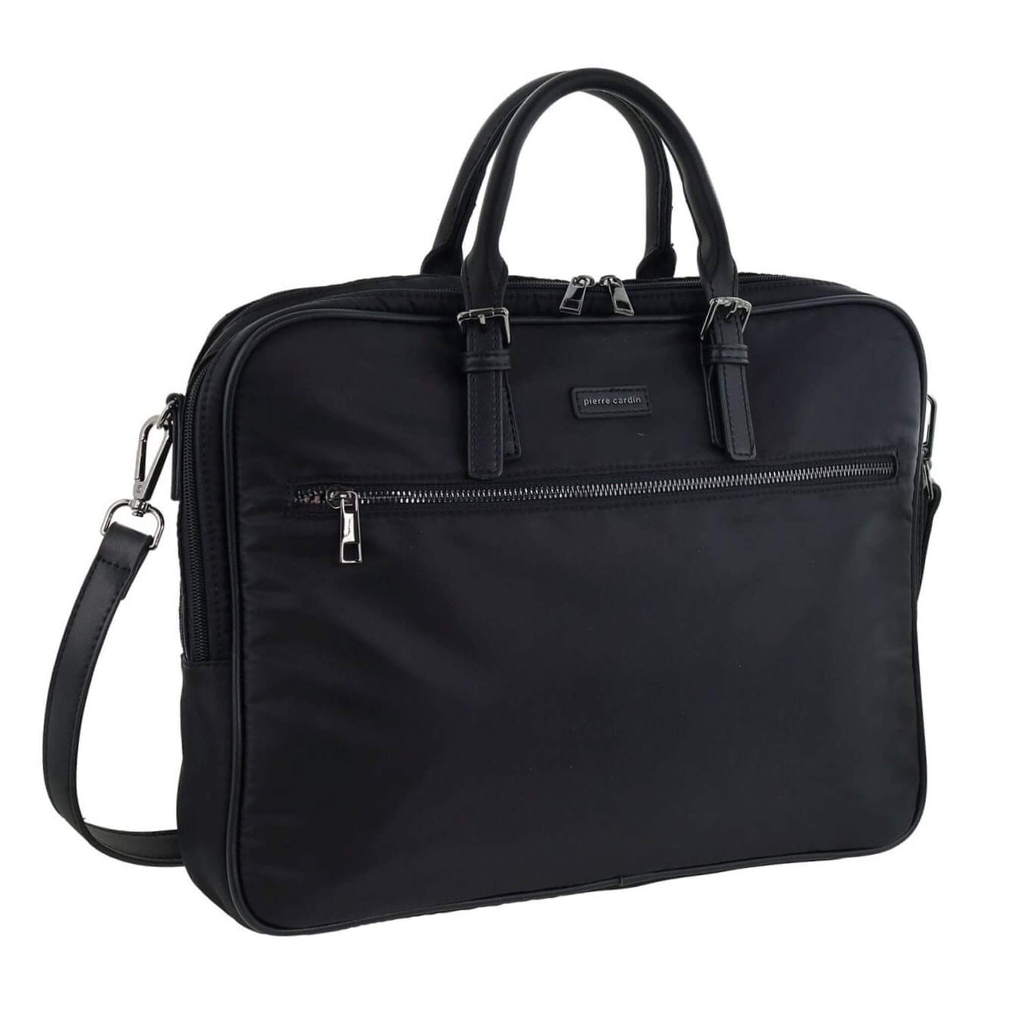 Pierre Cardin Mens Nylon Business 15-inch Laptop Bag in Black