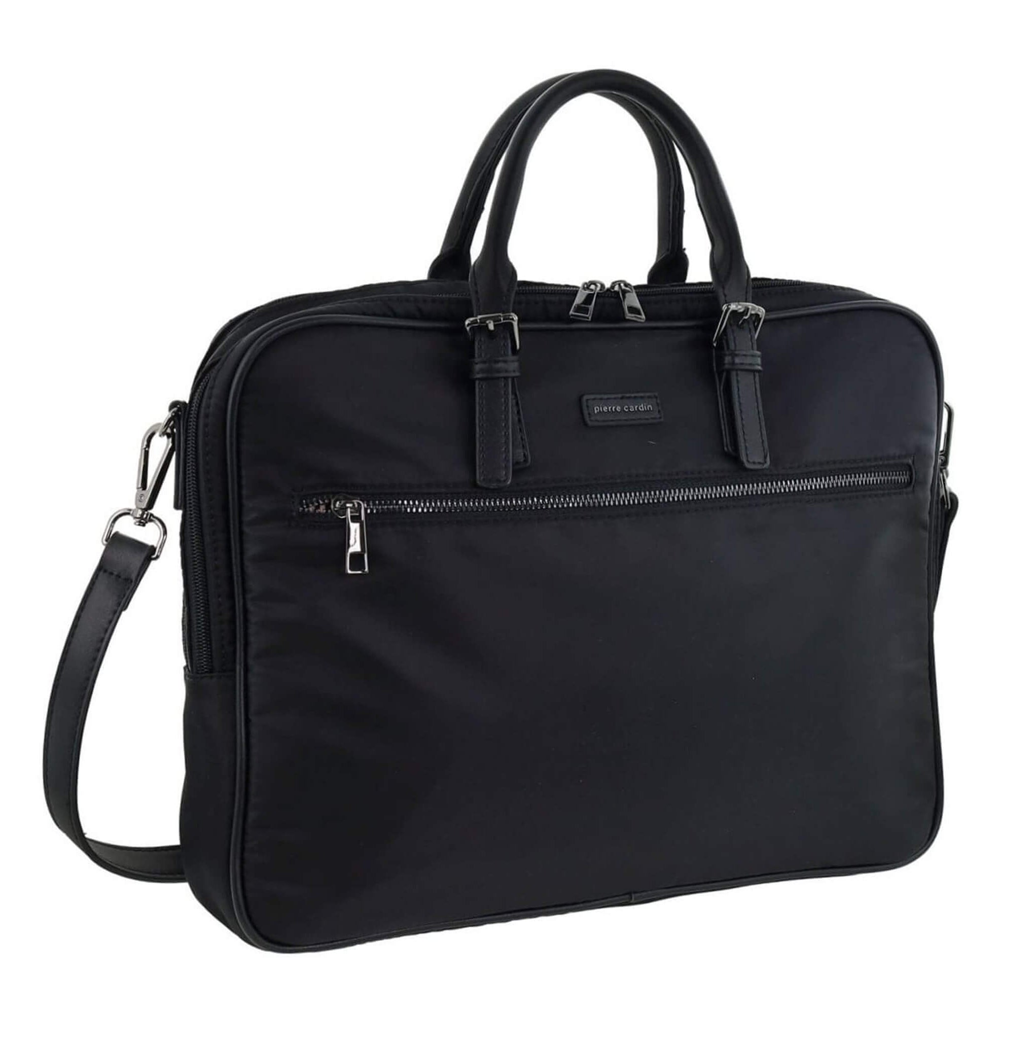 Pierre Cardin Mens Nylon Business 15-inch Laptop Bag in Black