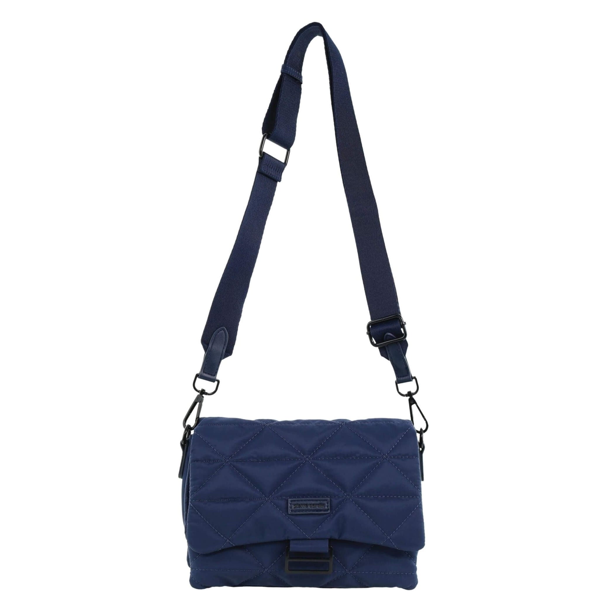 Pierre Cardin Ladies Nylon Quilted Crossbody Bag in Navy