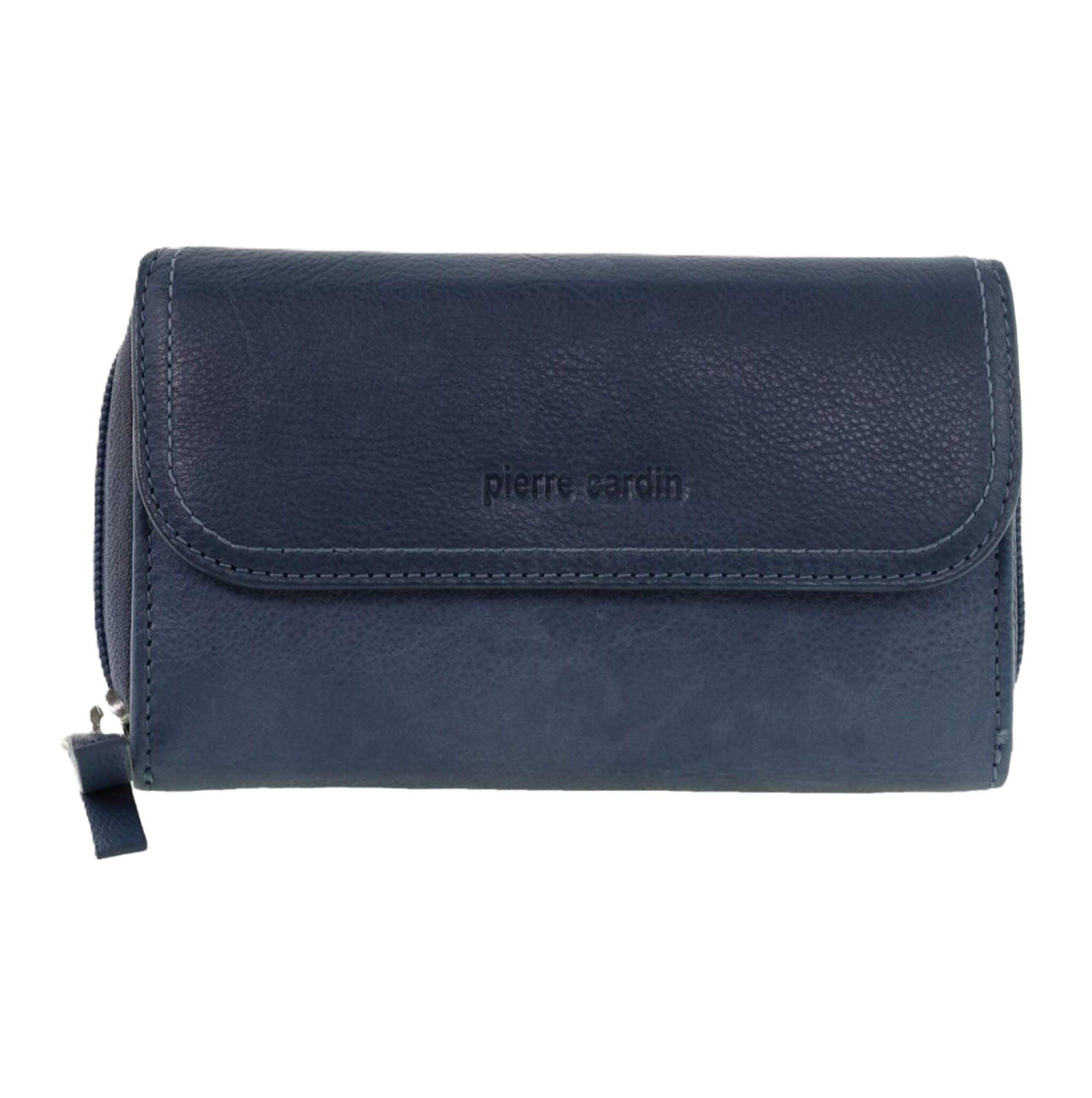 Pierre Cardin Ladies Tri-fold RFID Leather Wallet in Denum