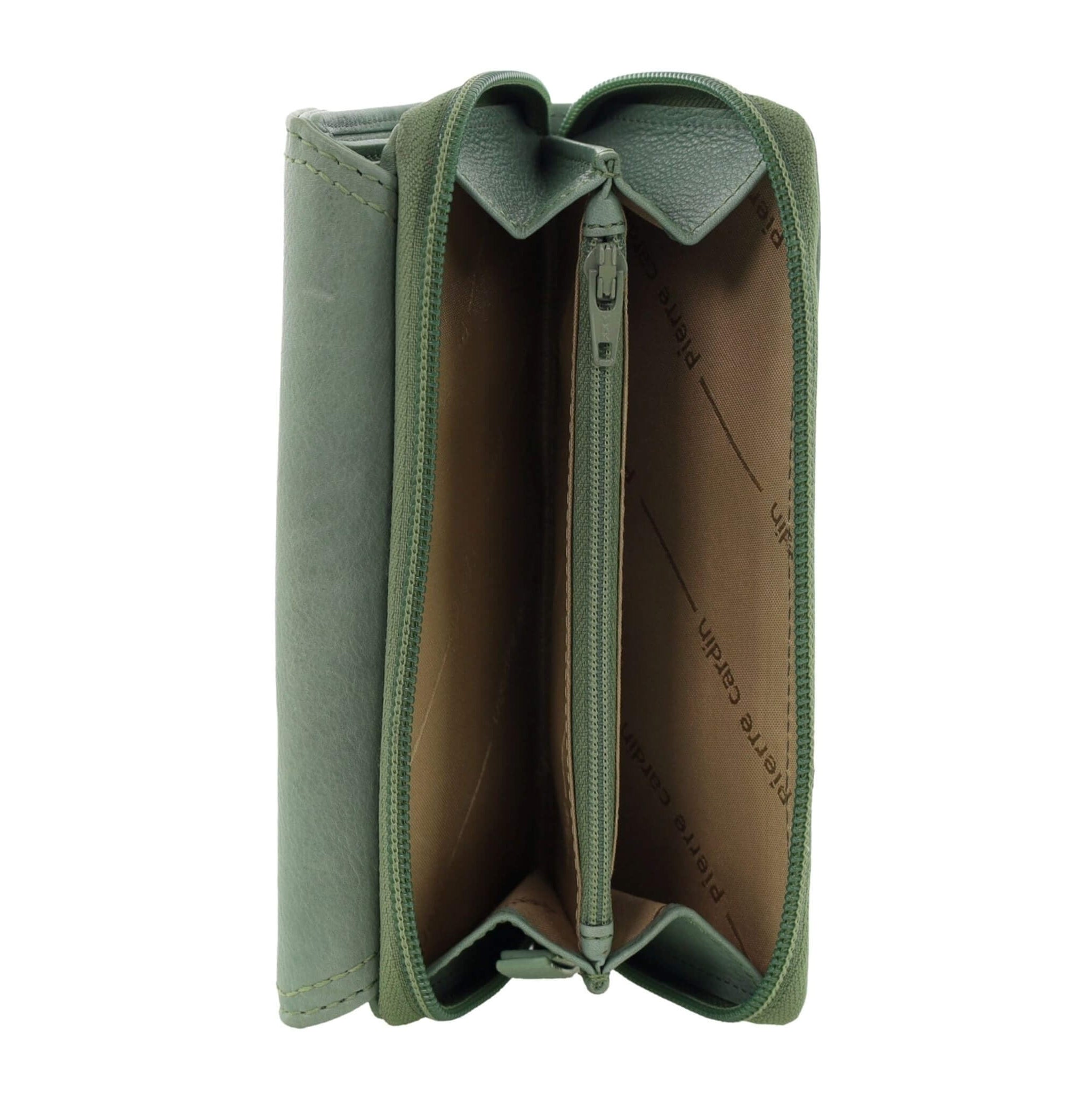 Pierre Cardin Ladies Tri-fold RFID Leather Wallet in Sage