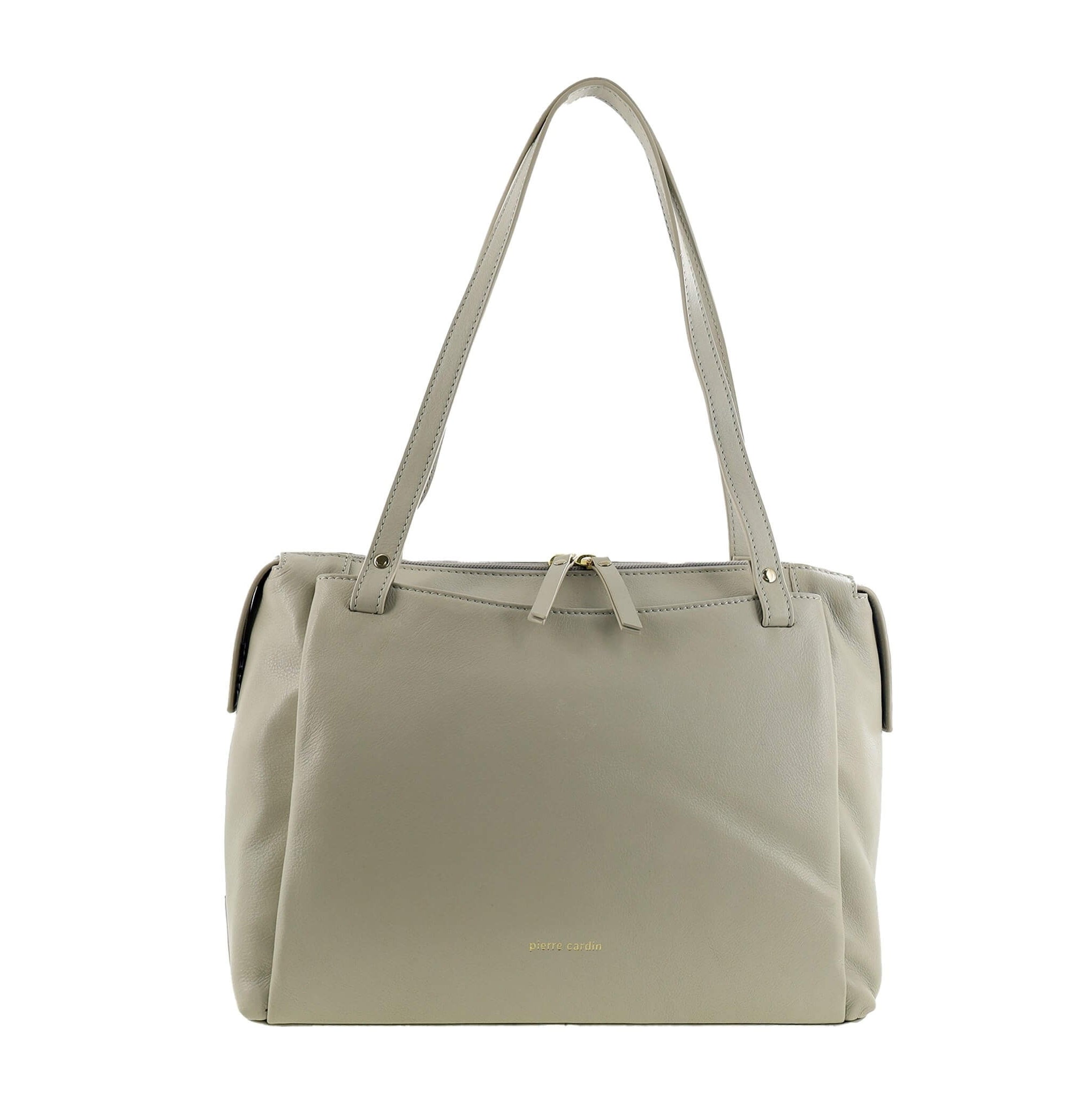 Pierre Cardin Italian Leather Ladies Tote Bag In Bone