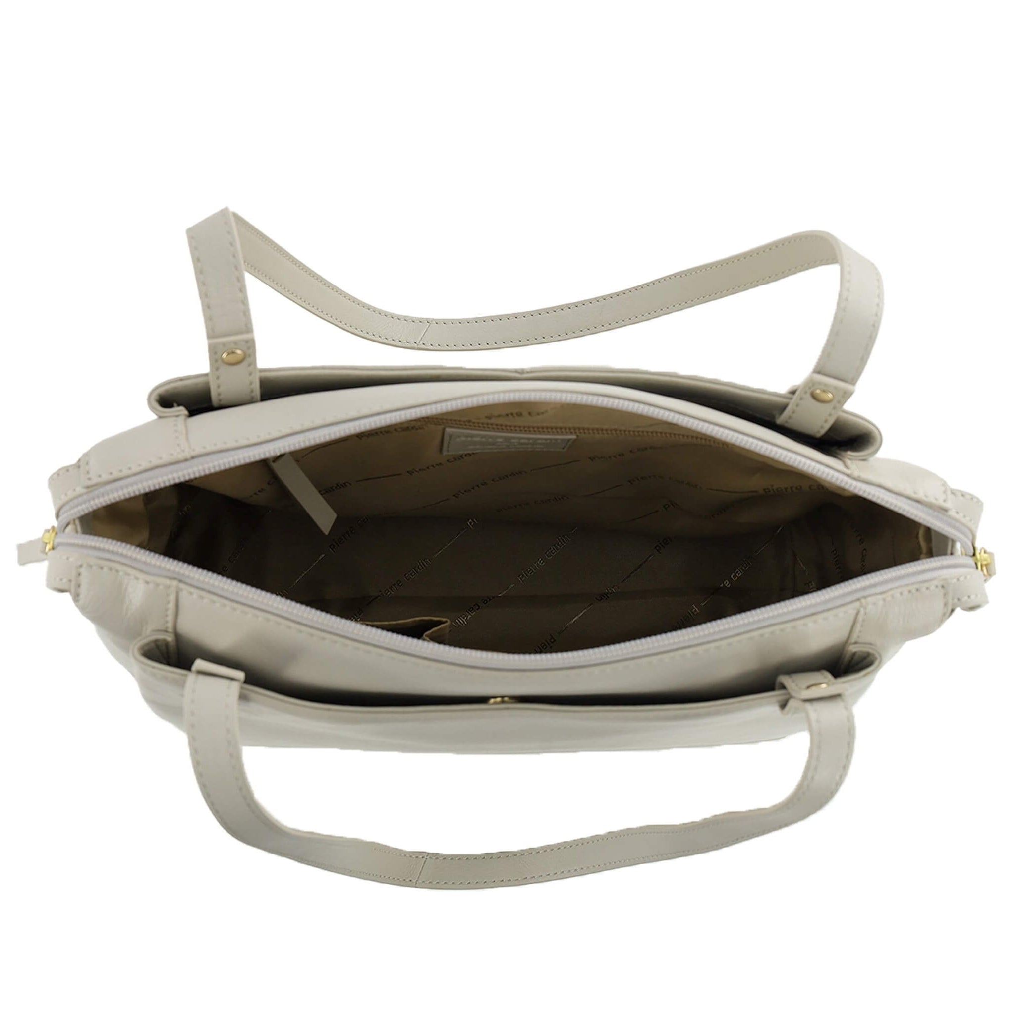 Pierre Cardin Italian Leather Ladies Tote Bag In Bone