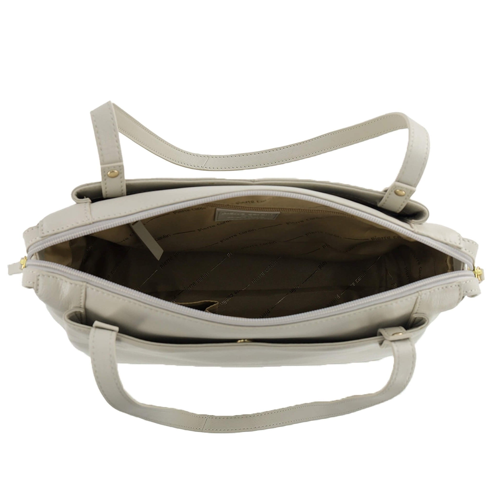 Pierre Cardin Italian Leather Ladies Tote Bag In Bone