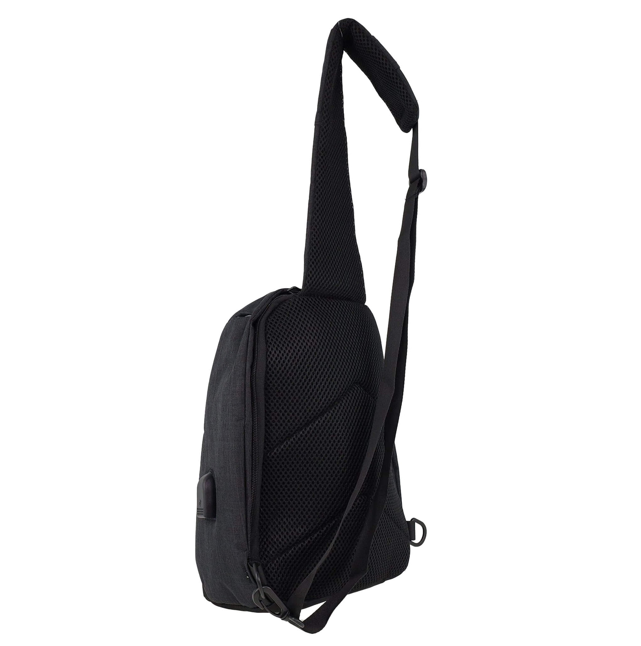 Pierre Cardin black nylon men’s sling bag