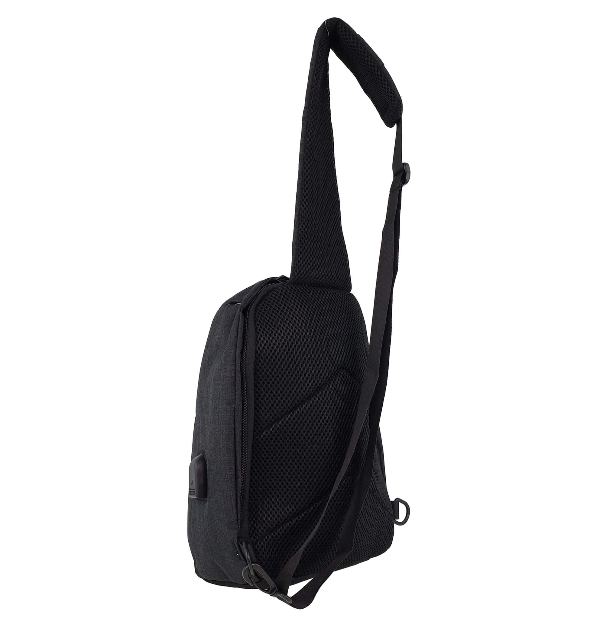 Pierre Cardin black nylon men’s sling bag