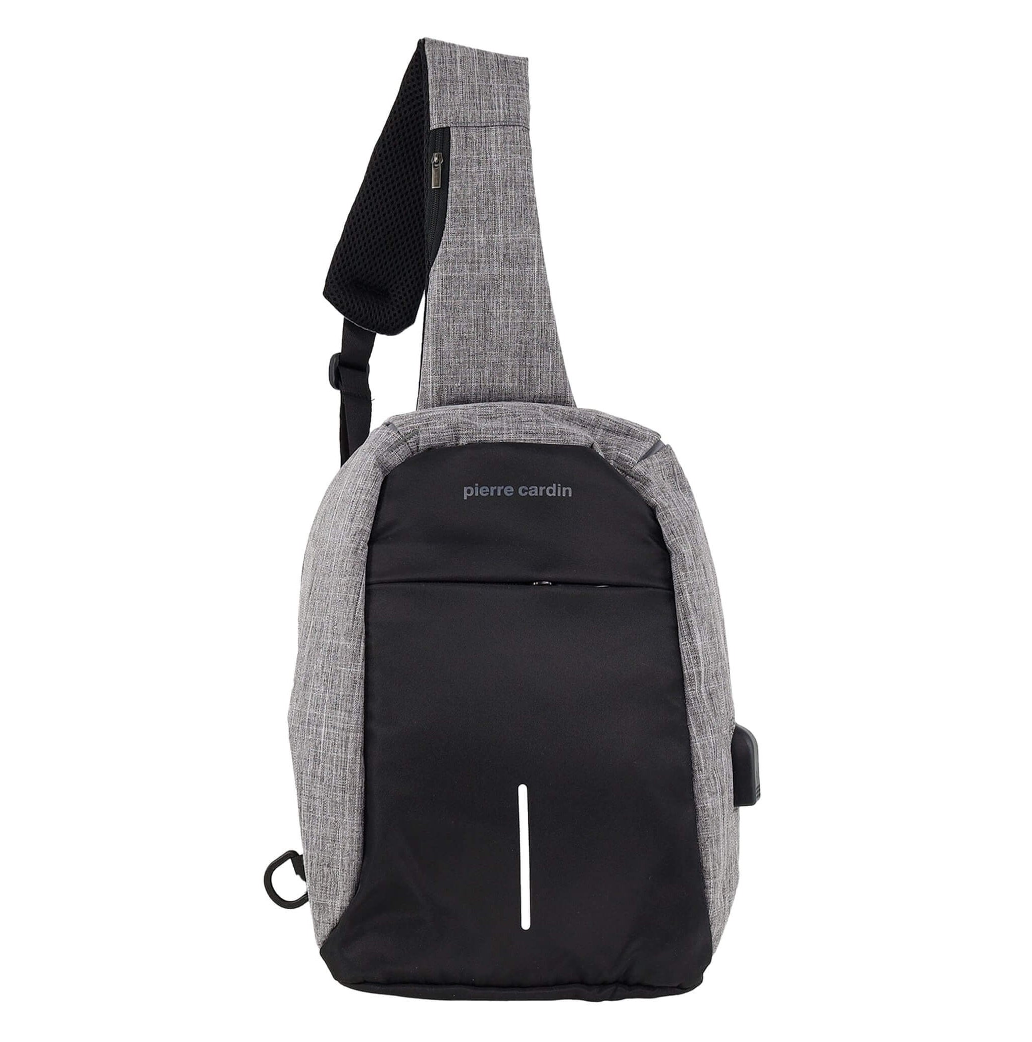 Pierre Cardin grey nylon men’s sling bag