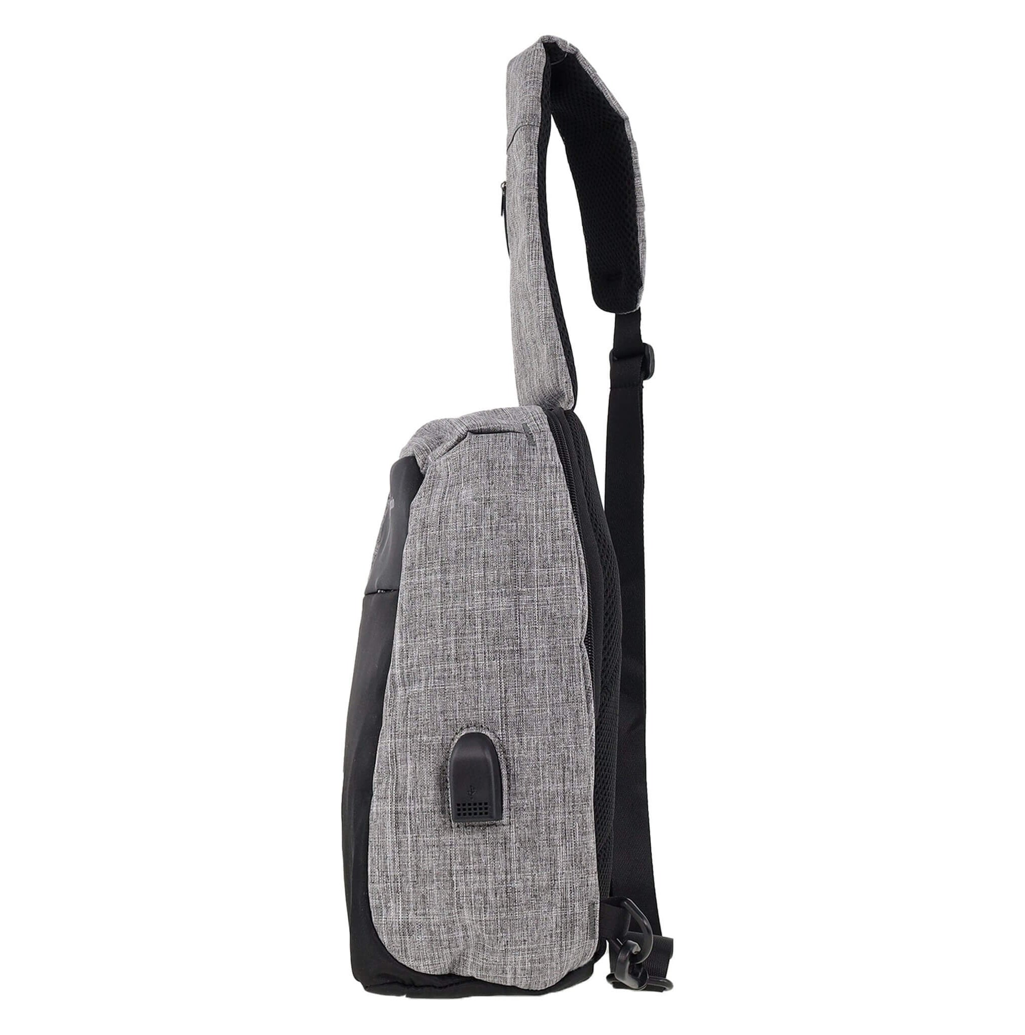 Pierre Cardin grey nylon men’s sling bag