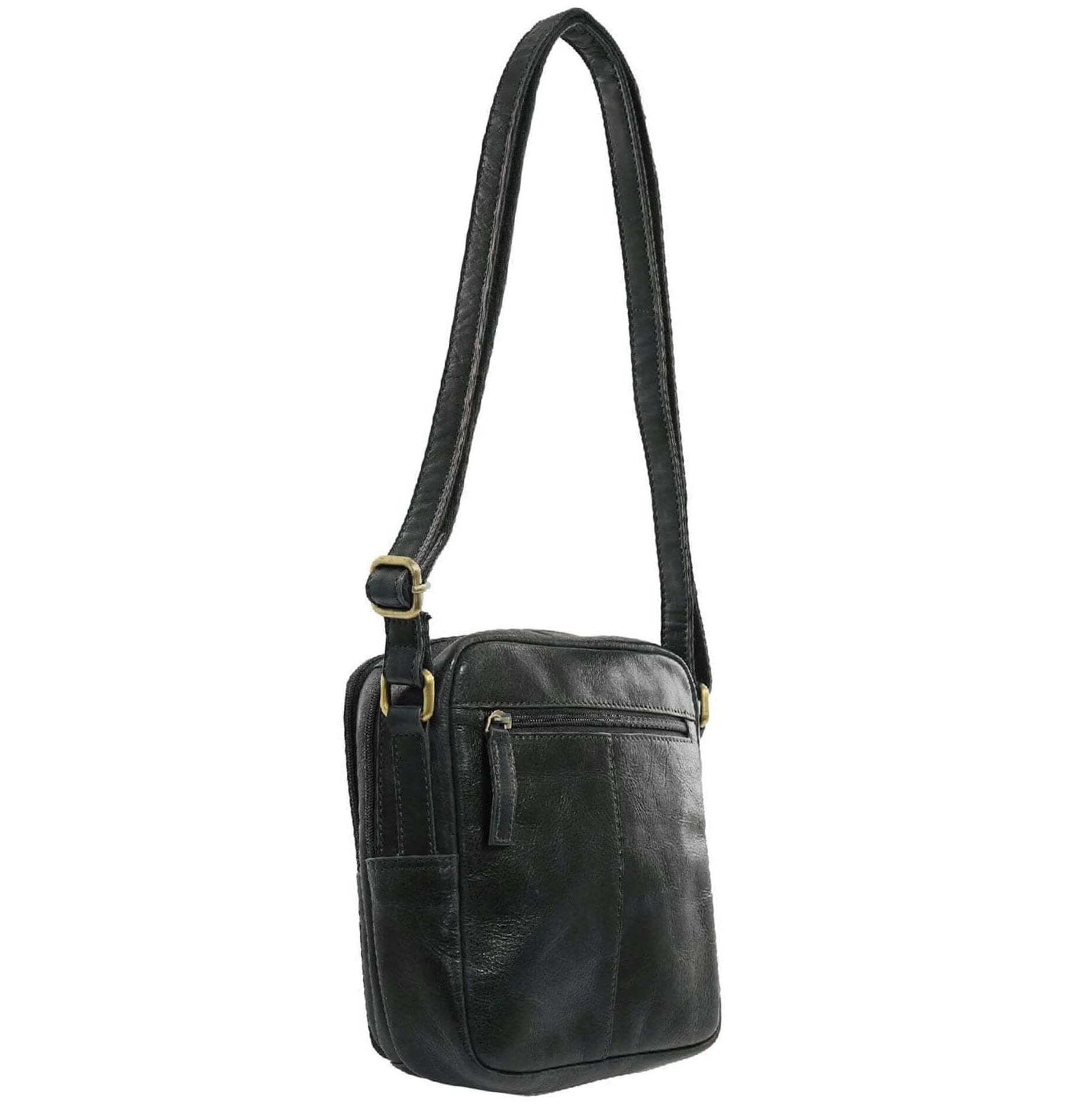 Pierre Cardin Men's Leather Crossbody Bag in Black