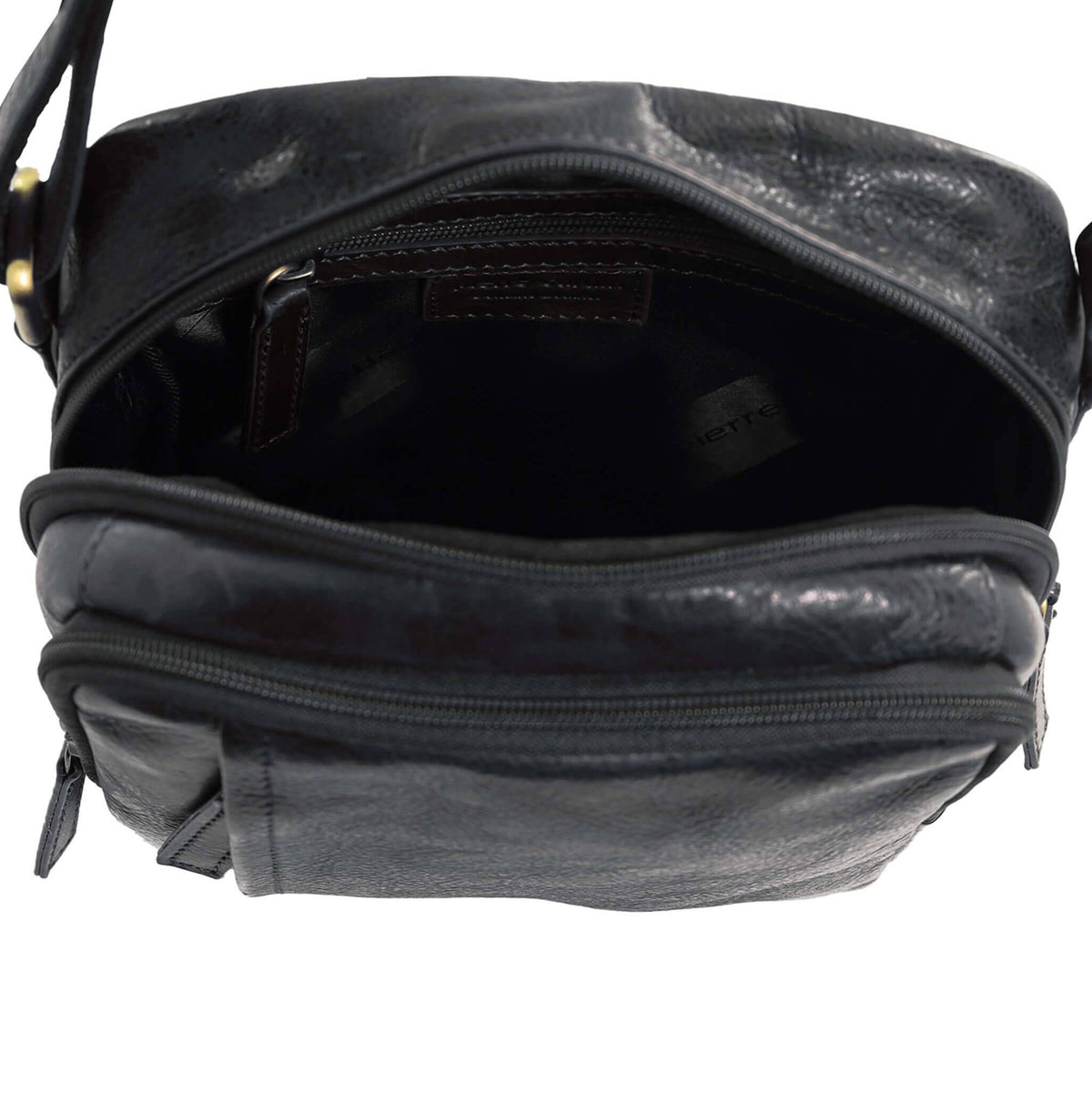 Pierre Cardin Men's Leather Crossbody Bag in Black