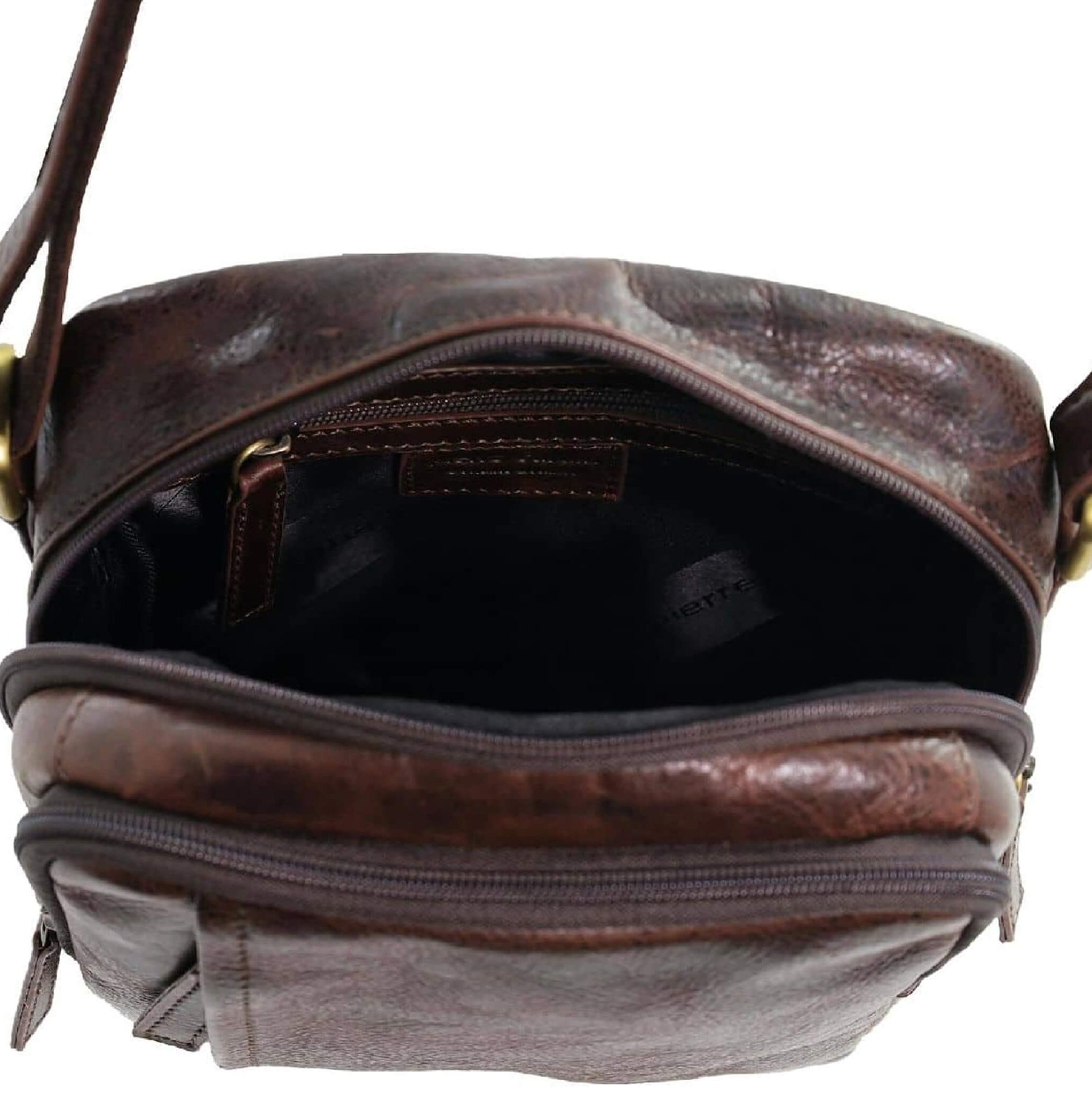 Pierre Cardin Men's Leather Crossbody Bag in Chocolate