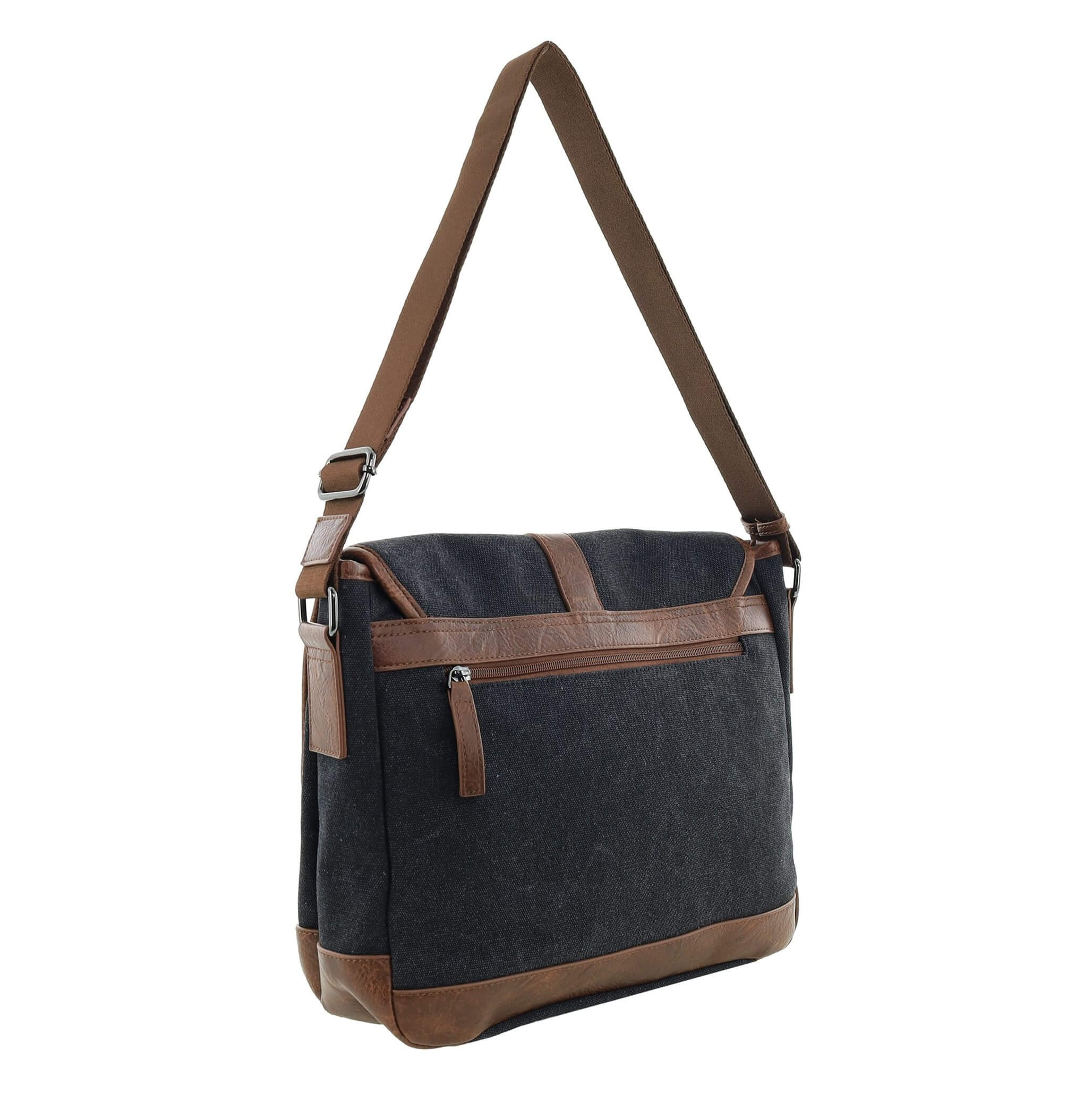 Pierre Cardin Canvas Messenger Bag in Black