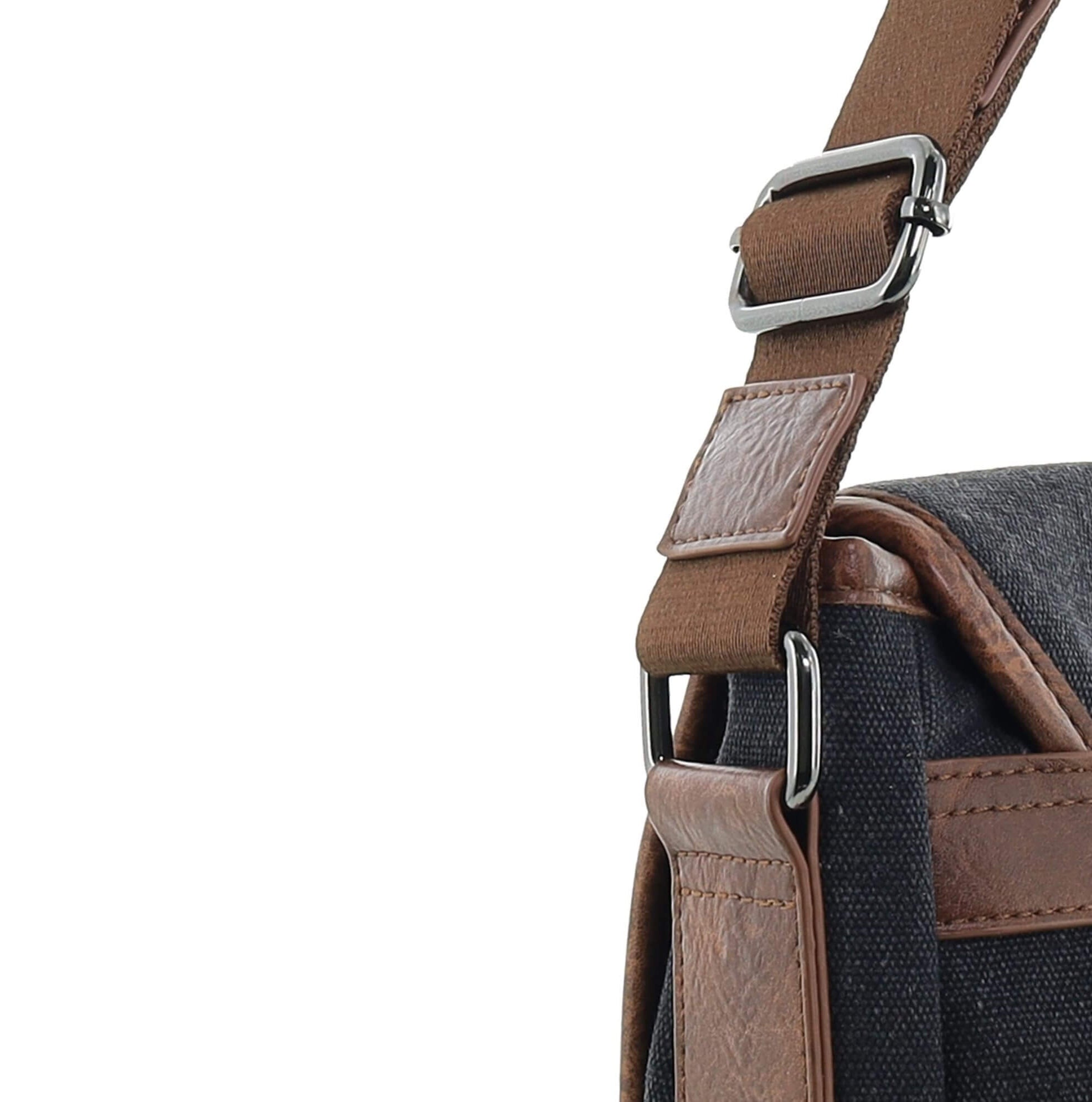 Pierre Cardin Canvas Messenger Bag in Black