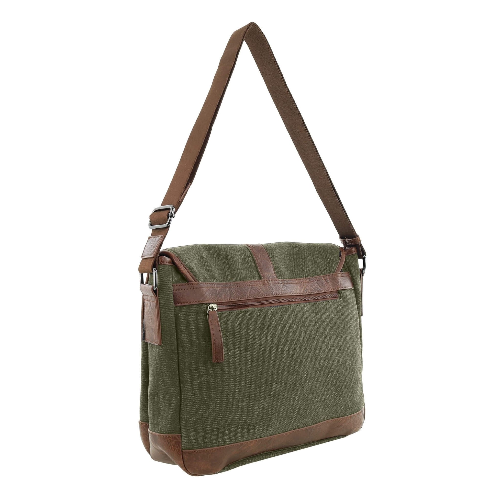 Pierre Cardin Canvas Messenger Bag in Brown