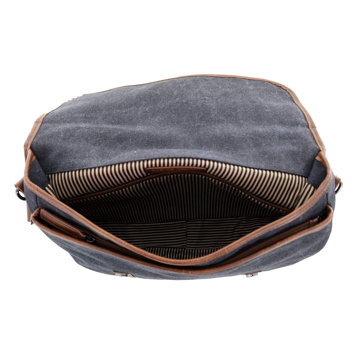 Pierre Cardin Canvas Laptop Satchel in Black