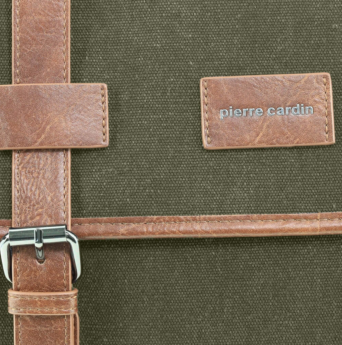 Pierre Cardin Canvas Laptop Satchel in Brown