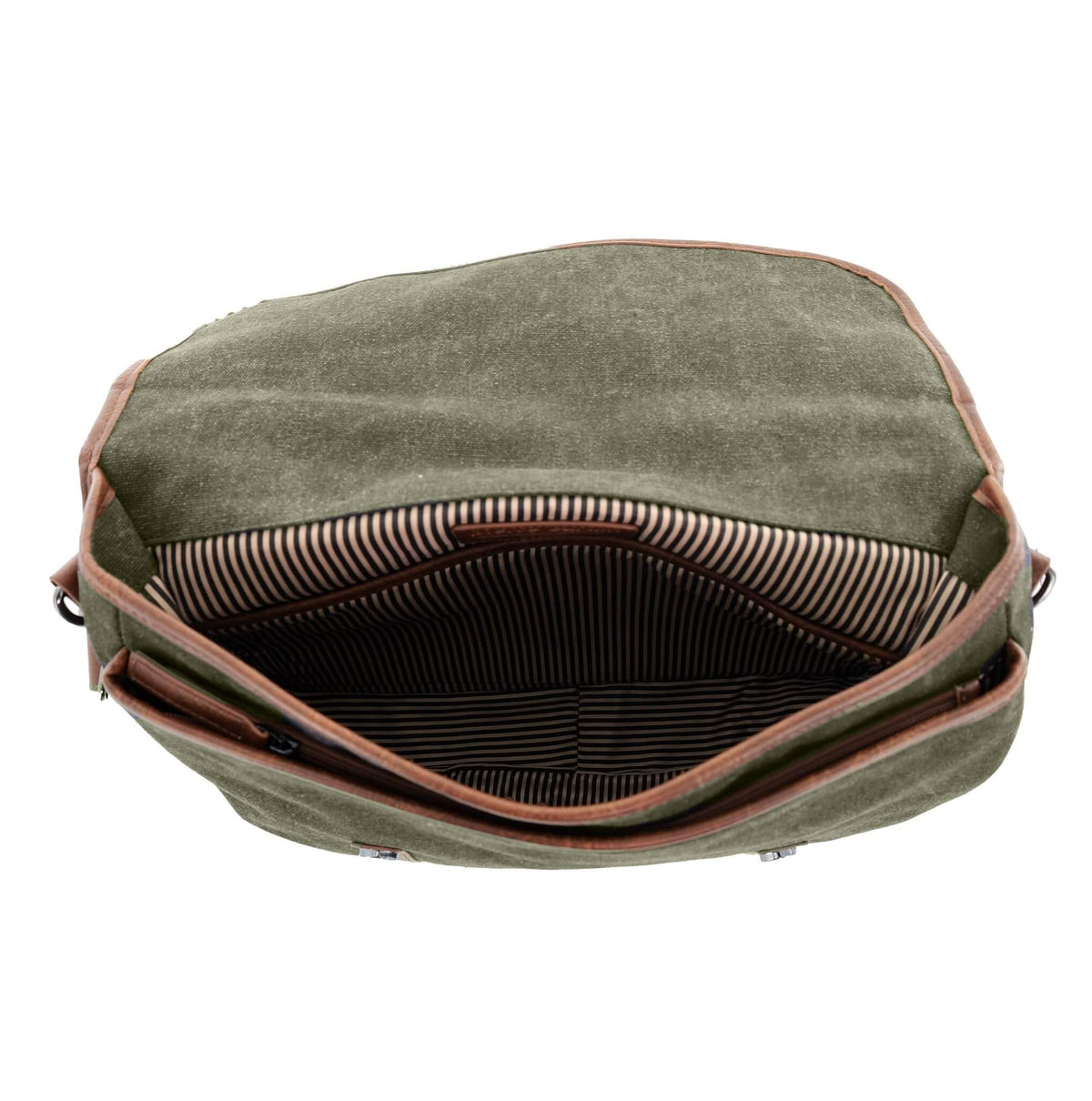 Pierre Cardin Canvas Laptop Satchel in Brown