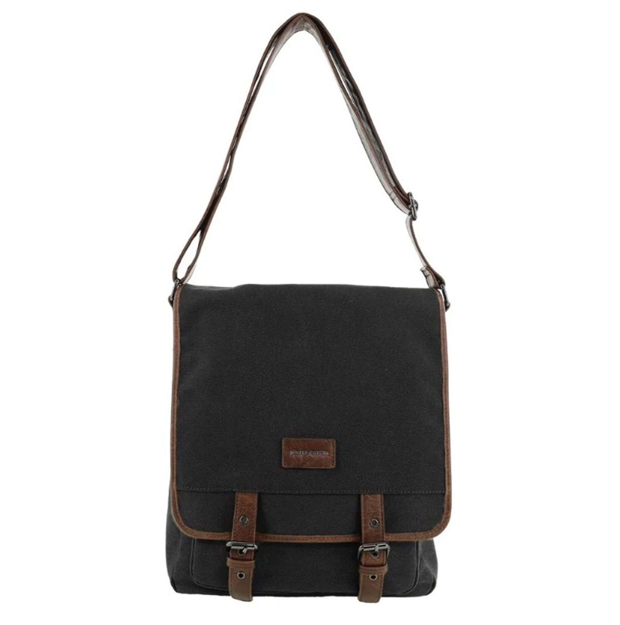 Pierre Cardin Canvas Buckle Satchel In Black