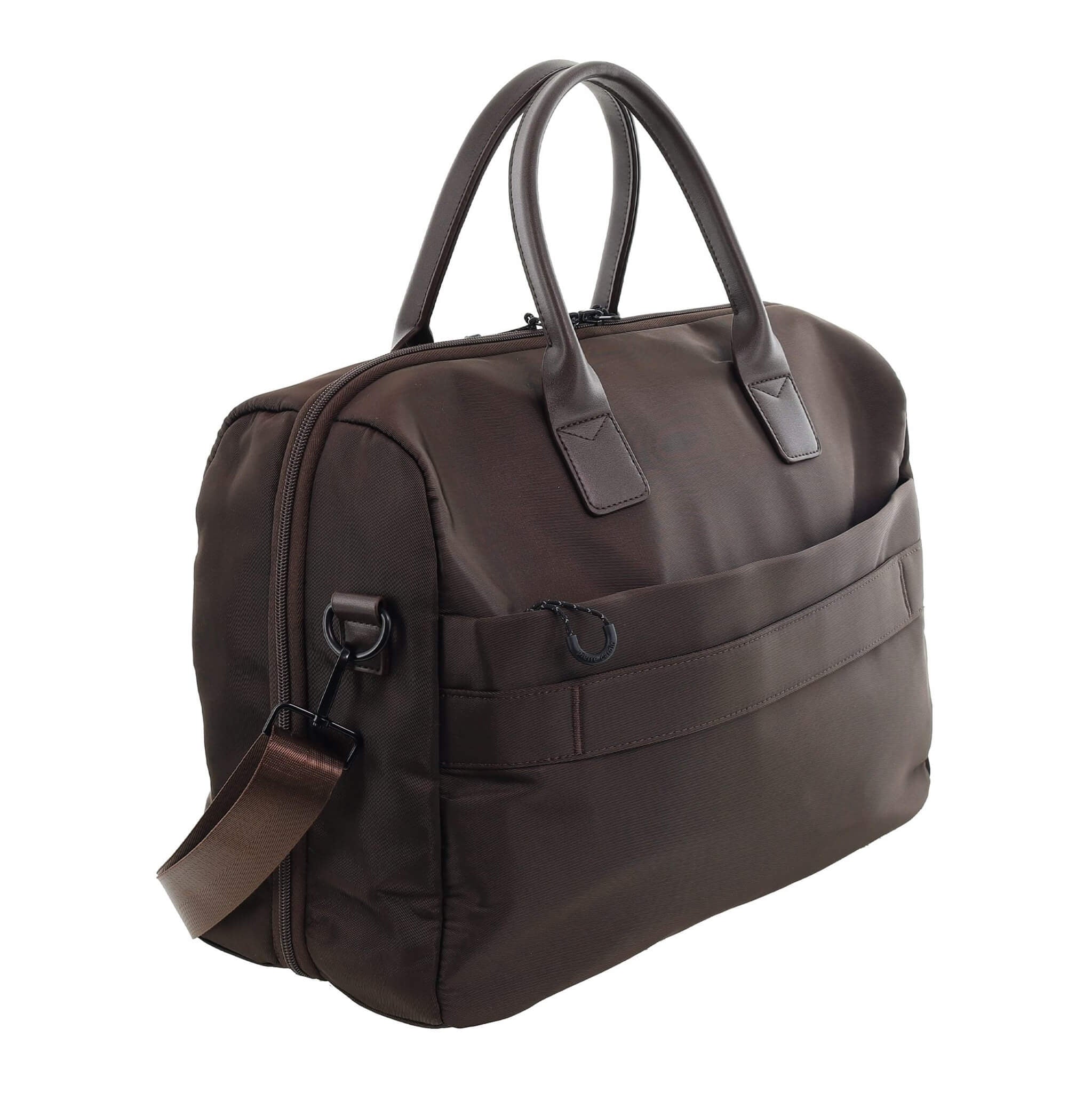 Pierre Cardin Luxe Nylon Carry-On Bag In Chocolate