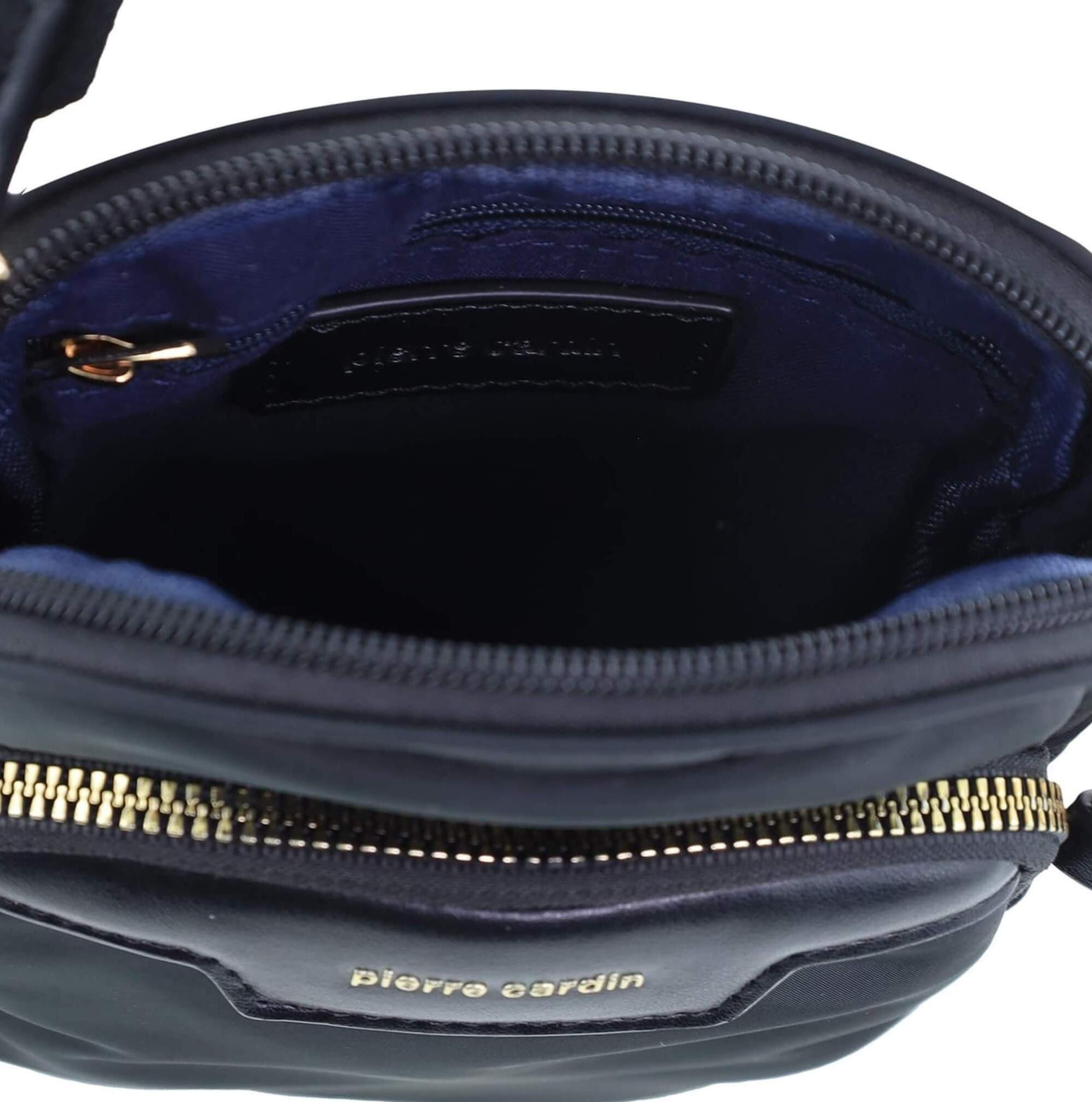 Pierre Cardin Monaco Nylon Crossbody Bag In Black