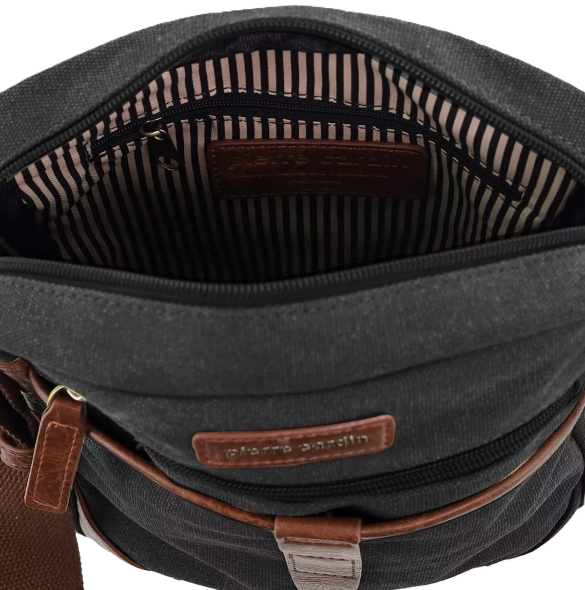 Pierre Cardin Canvas Crossbody Bag in Black