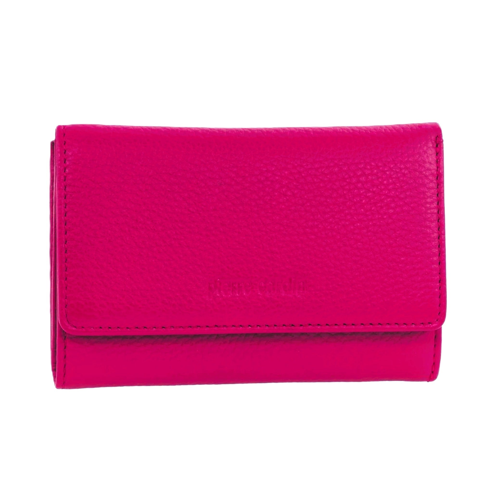 Pierre Cardin Ladies Leather RFID Tri-fold Wallet in Fuschia