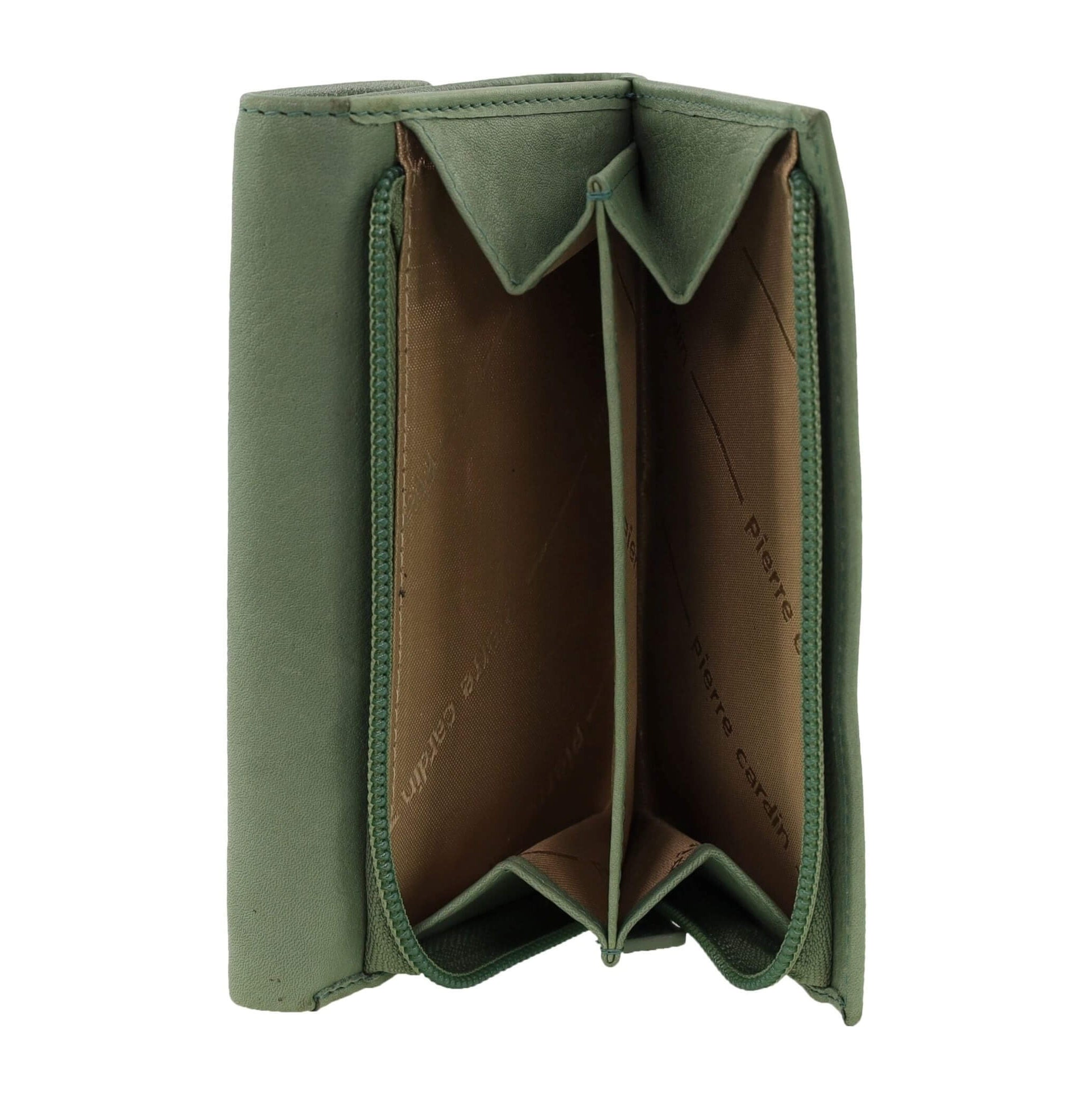 Pierre Cardin Ladies Leather RFID Tri-fold Wallet in Sage