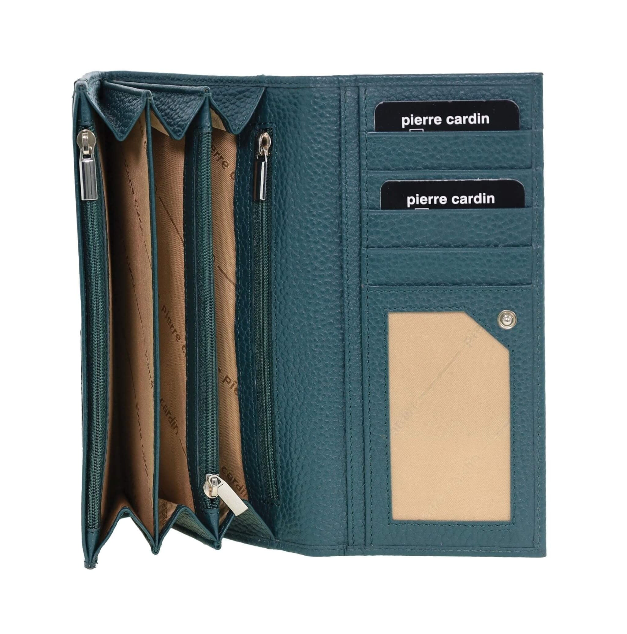 Pierre Cardin Soft Italian Ladies Leather Wallet in Green