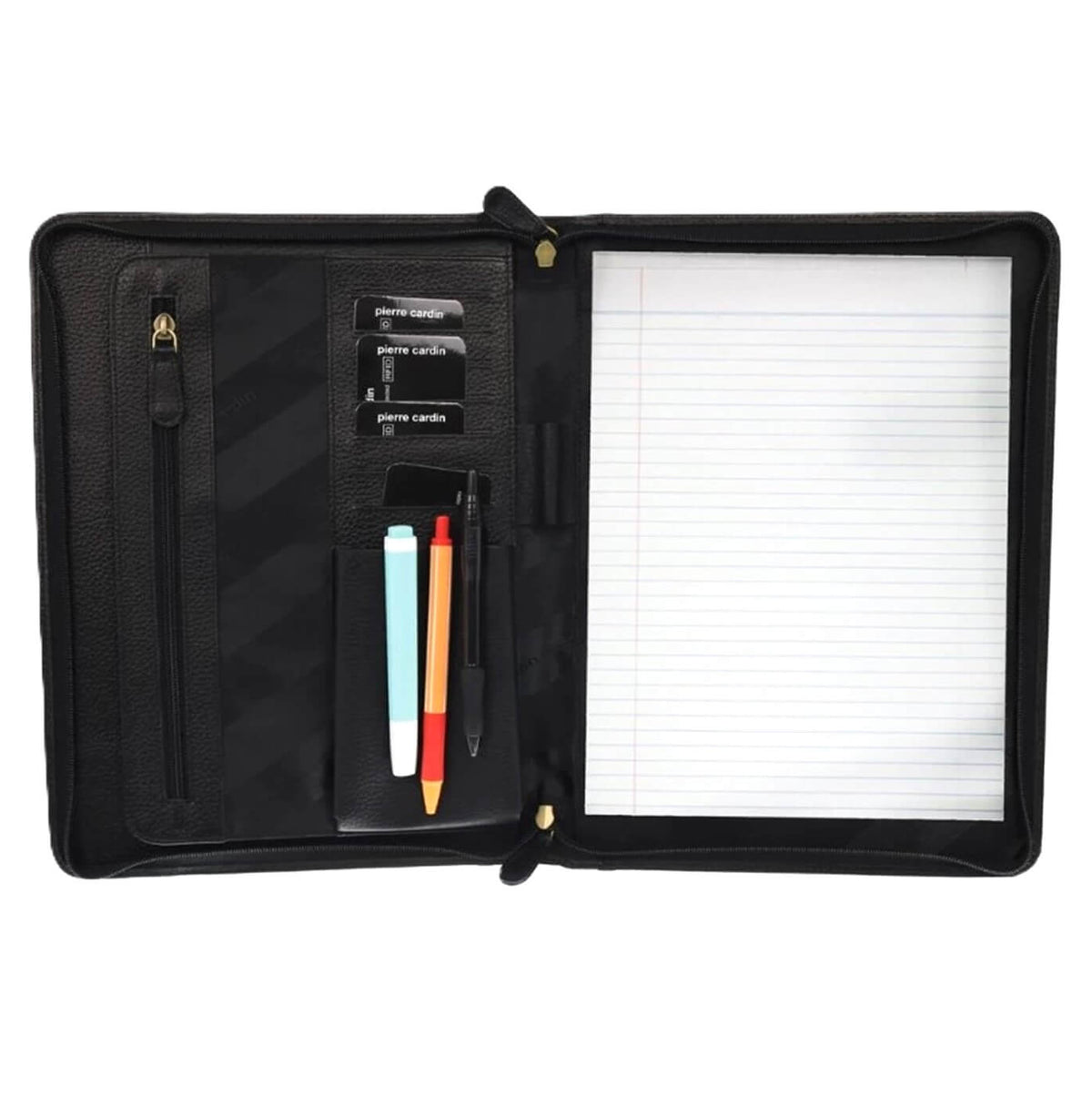 Pierre Cardin PC8872 Italian Leather A4 Business Folio/Black