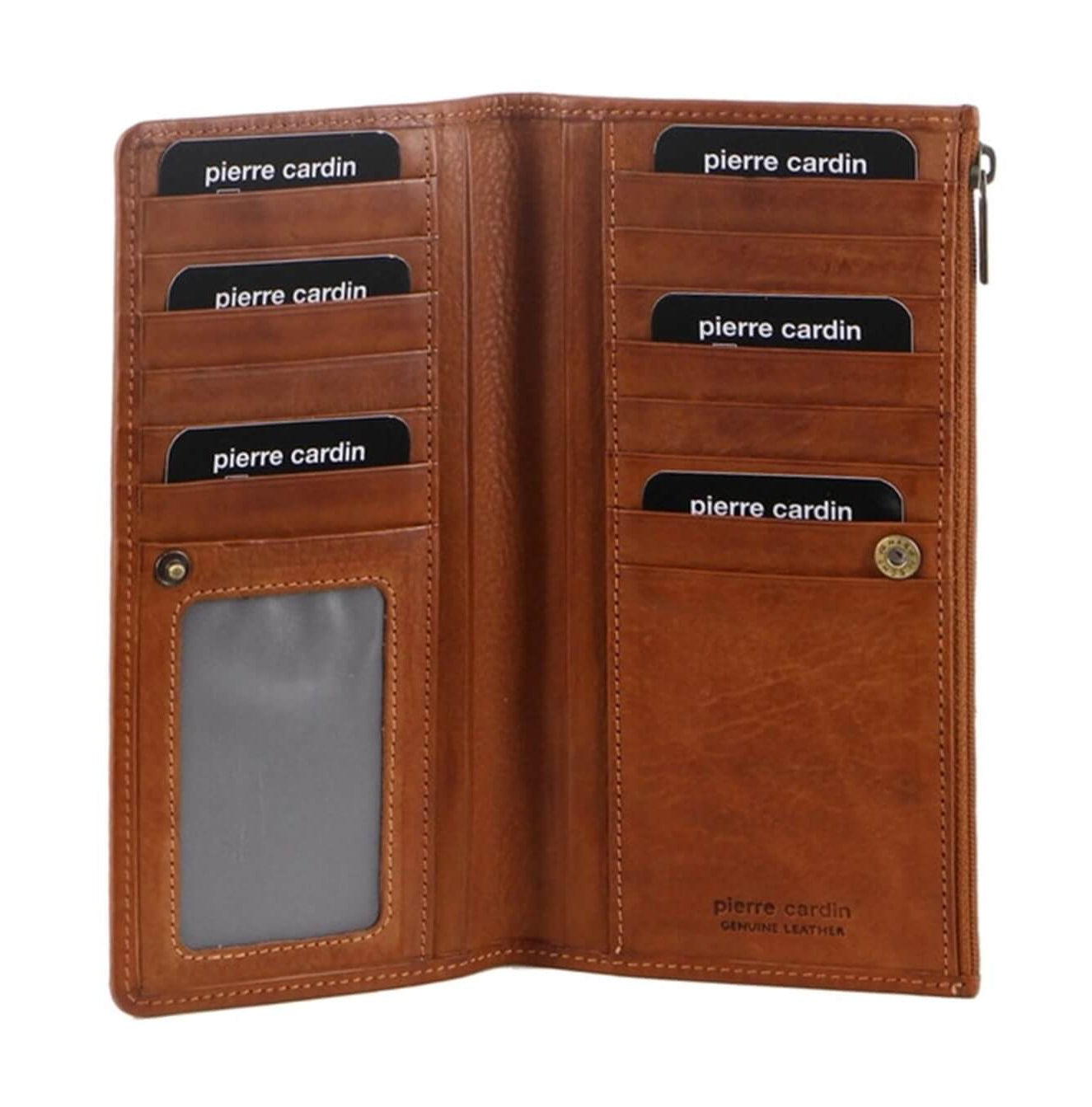 Pierre Cardin Ladies’ Leather Bi-Fold Wallet in Cognac