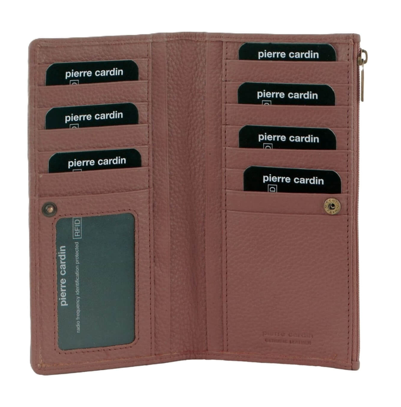 Pierre Cardin Ladies’ Genuine Leather Bi-Fold Wallet in Rose