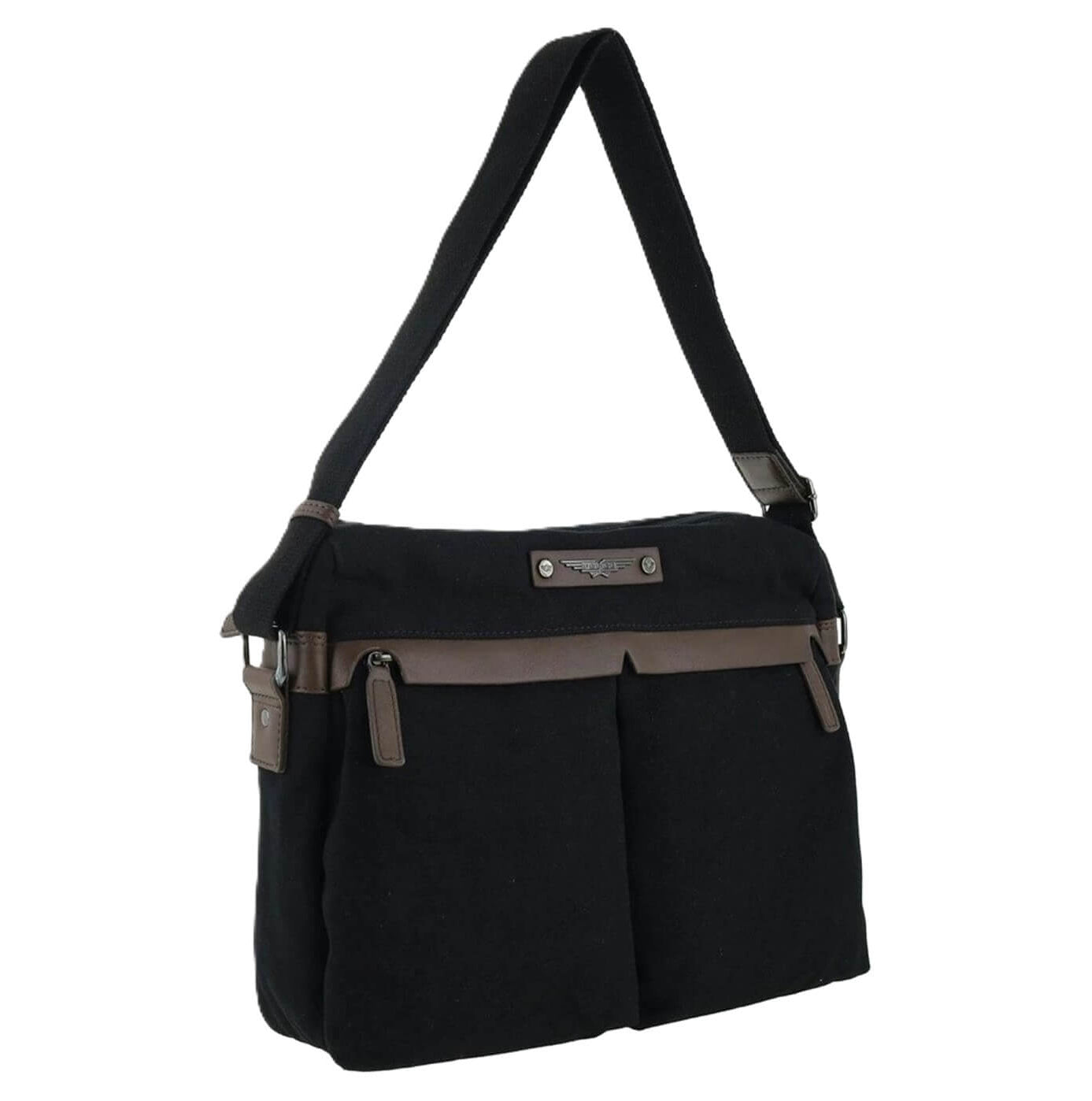 Police Rustic Canvas Men's Messenger-Business Bag in Black
