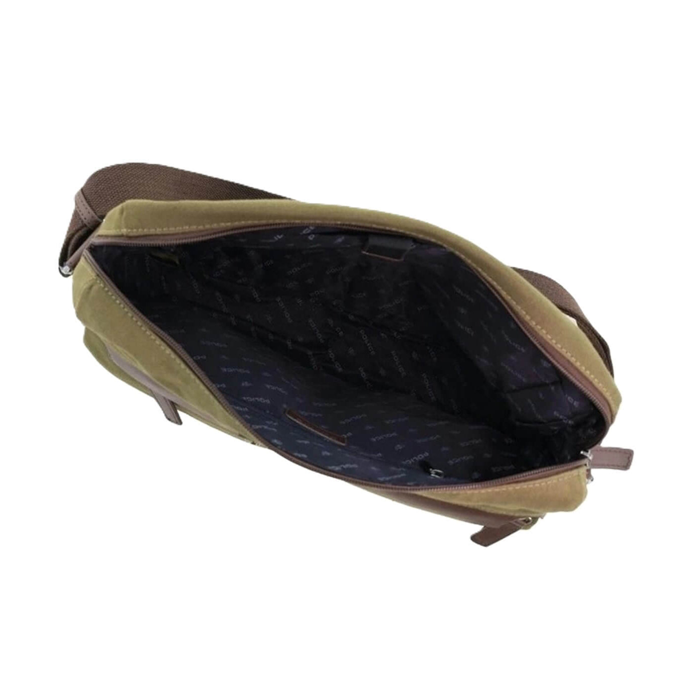 Police Rustic Canvas Men's Crossbody Bag in Dark Olive