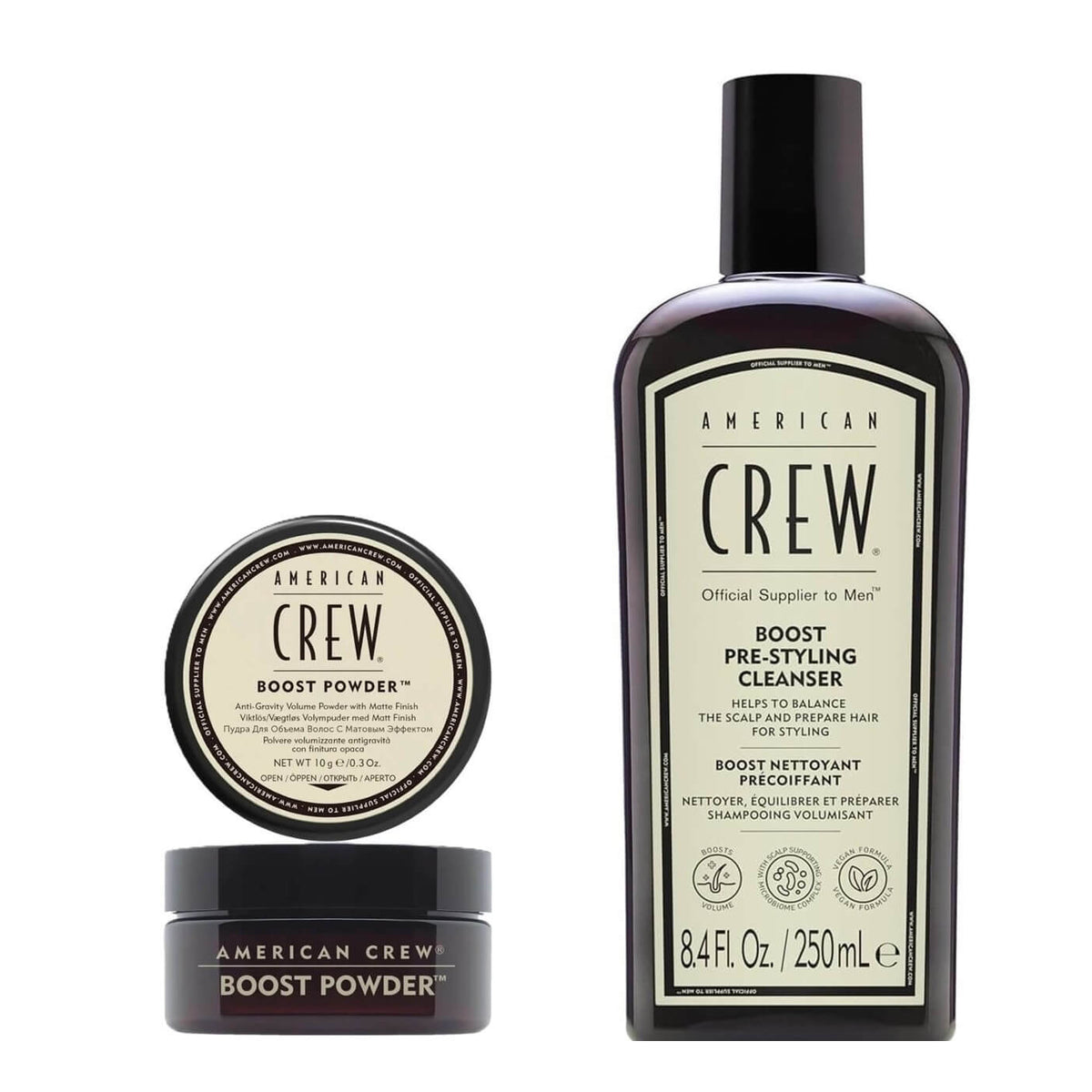 AMERICAN CREW Mens Boost Pre-Styling Cleanser + Boost Powder 10g ...