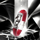 Antiquate Red Mens Leather Bracelet