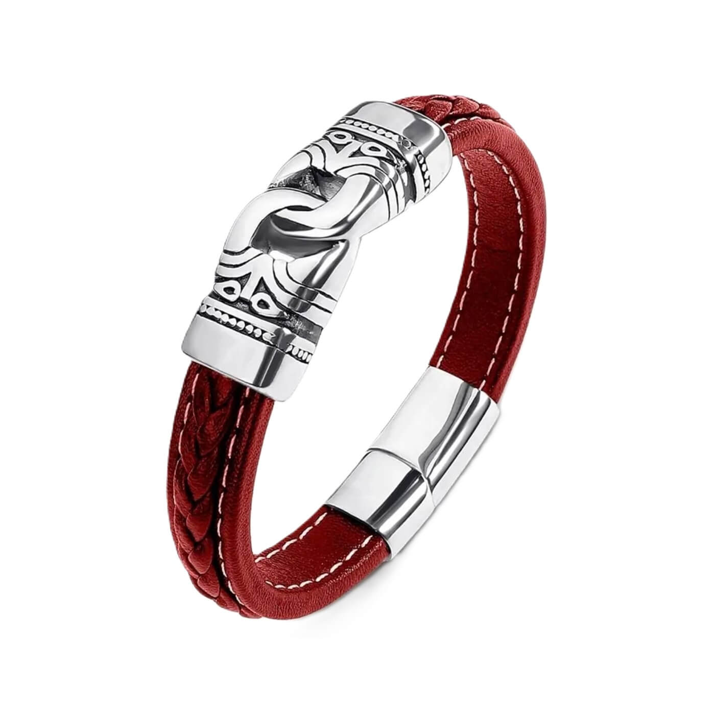 Red Artistic Leather Bracelet