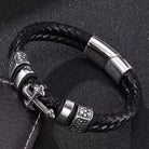 Mens Faith Cross Leather Bracelet