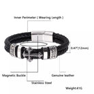 Mens Faith Cross Leather Bracelet