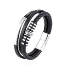 Mens Multi Design Leather Bracelet