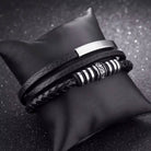 Mens Multi Design Leather Bracelet